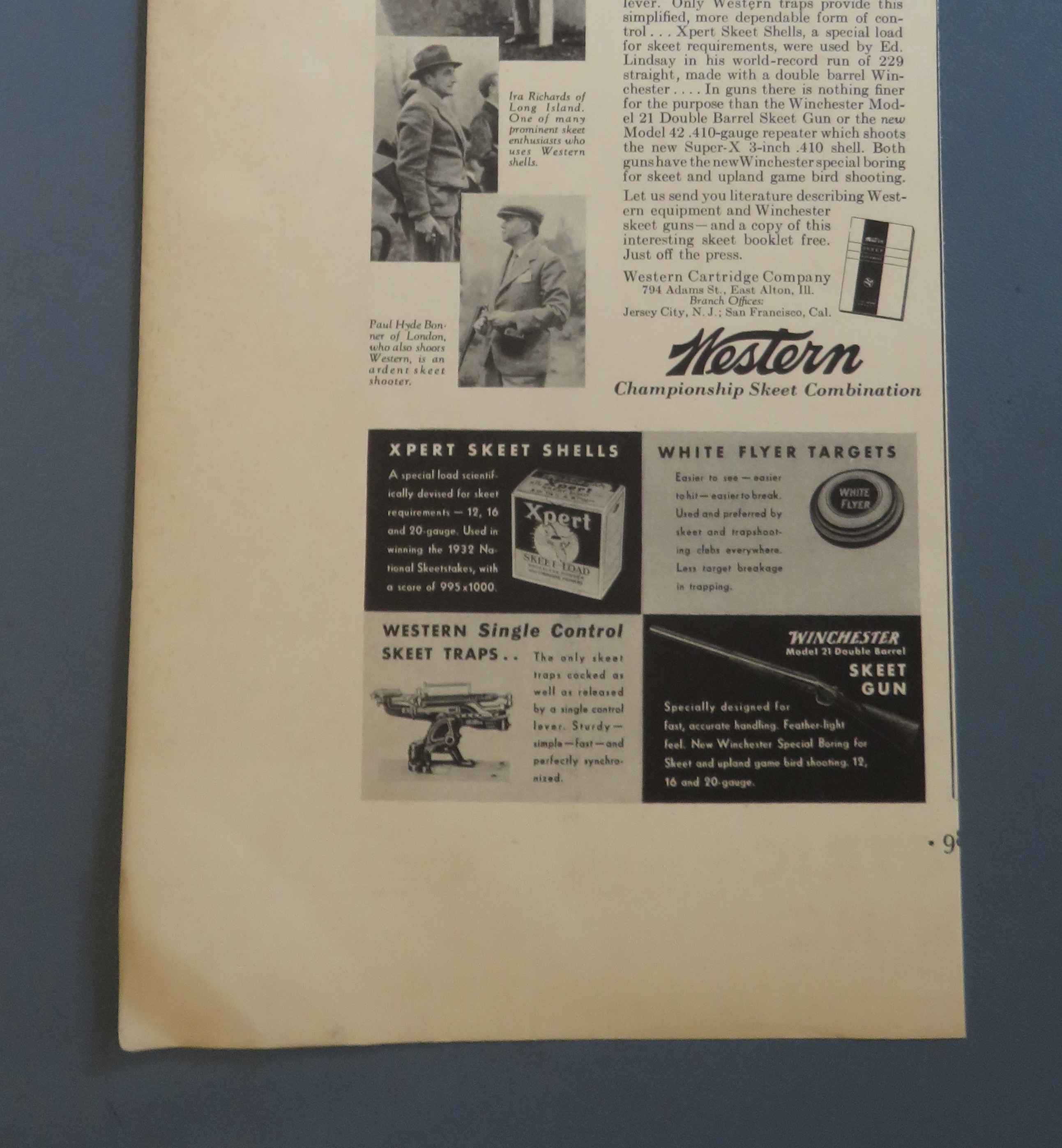 1933 Western Skeet with Man Skeet Shooting