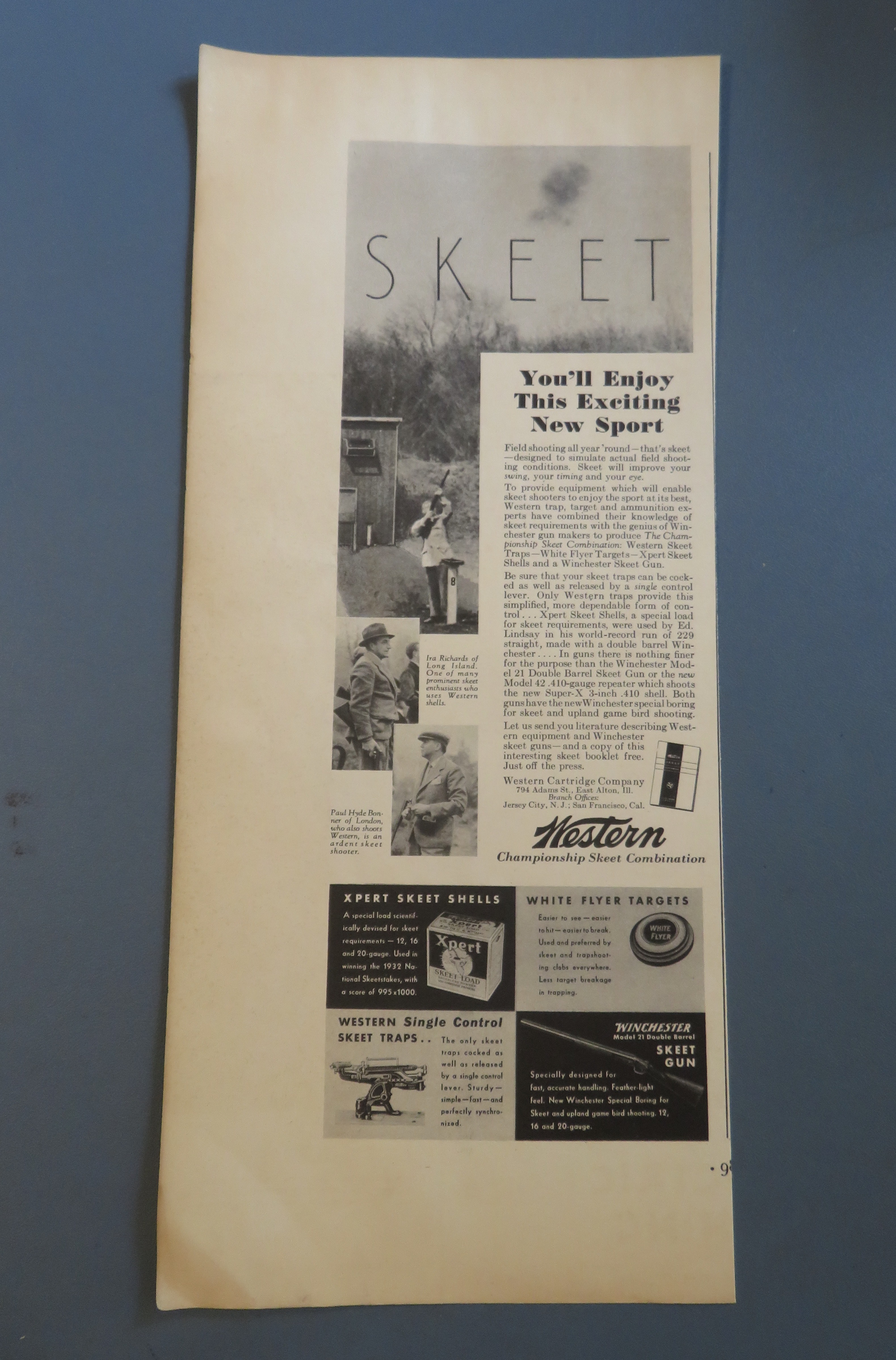 1933 Western Skeet with Man Skeet Shooting