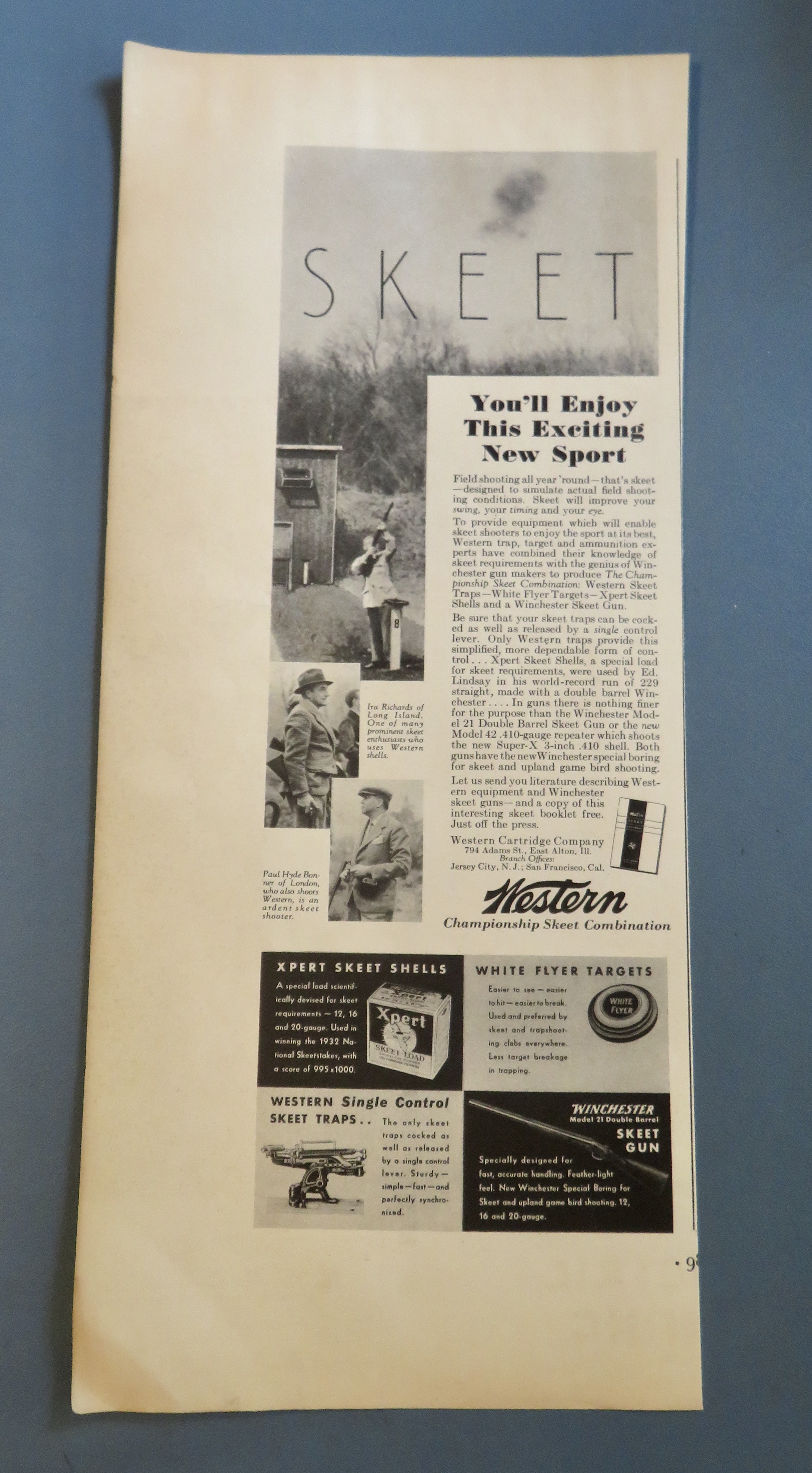 1933 Western Skeet with Man Skeet Shooting