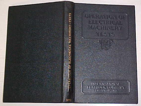Operation of Electrical Machinery Tests 1937