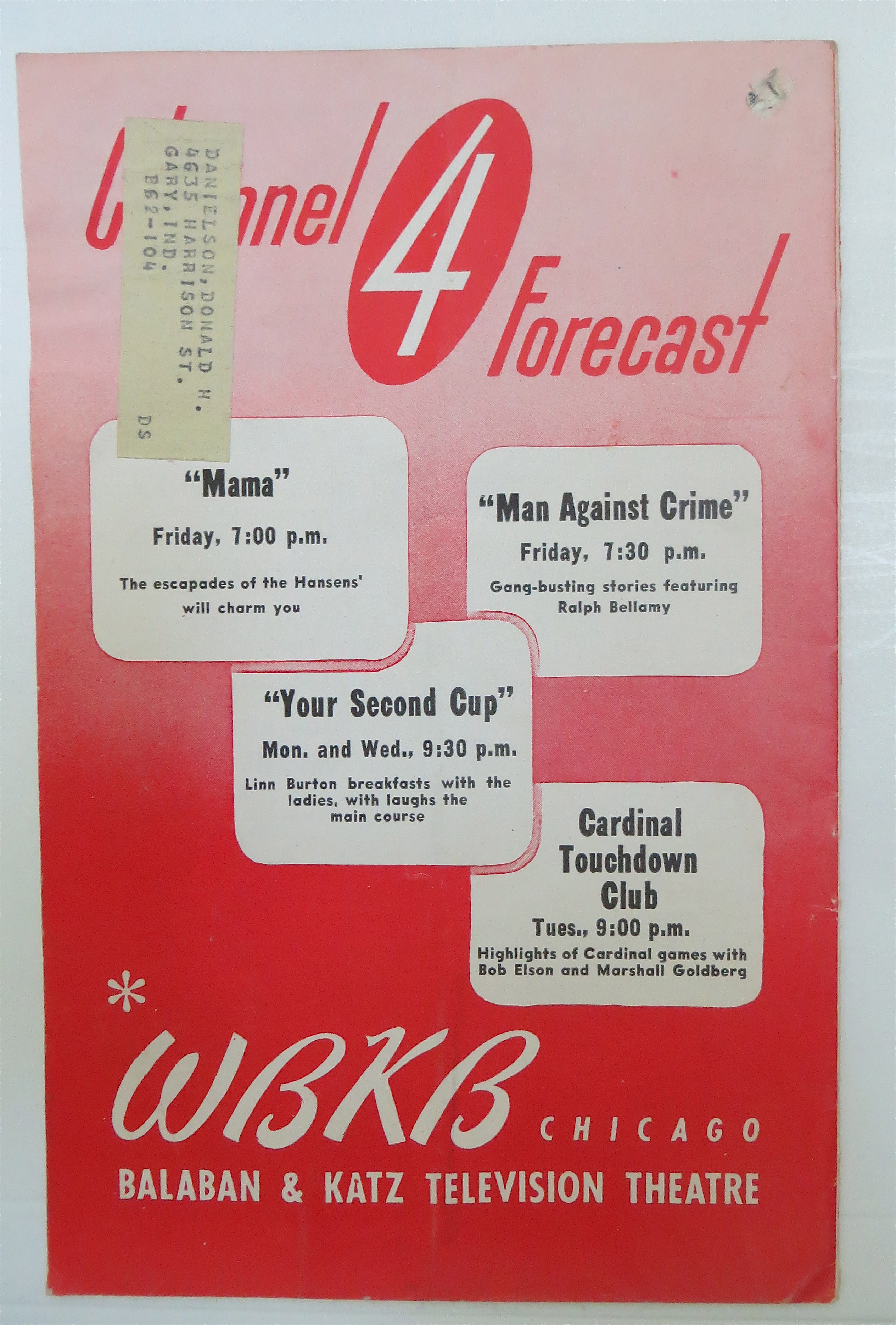 Television Forecast October 22, 1949 Red Grange