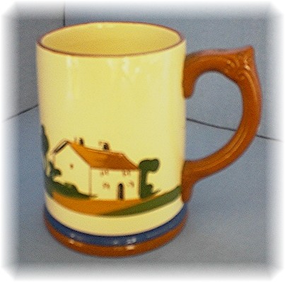English Devon Ware Pottery Motto Mug