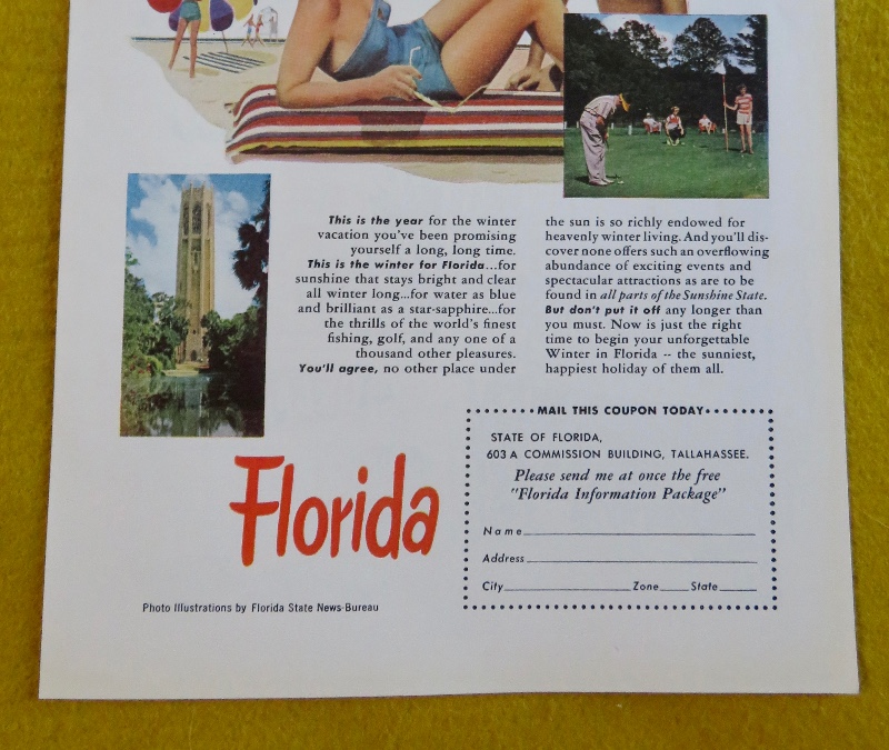 1951 Florida with Woman & Man Sitting on the Beach