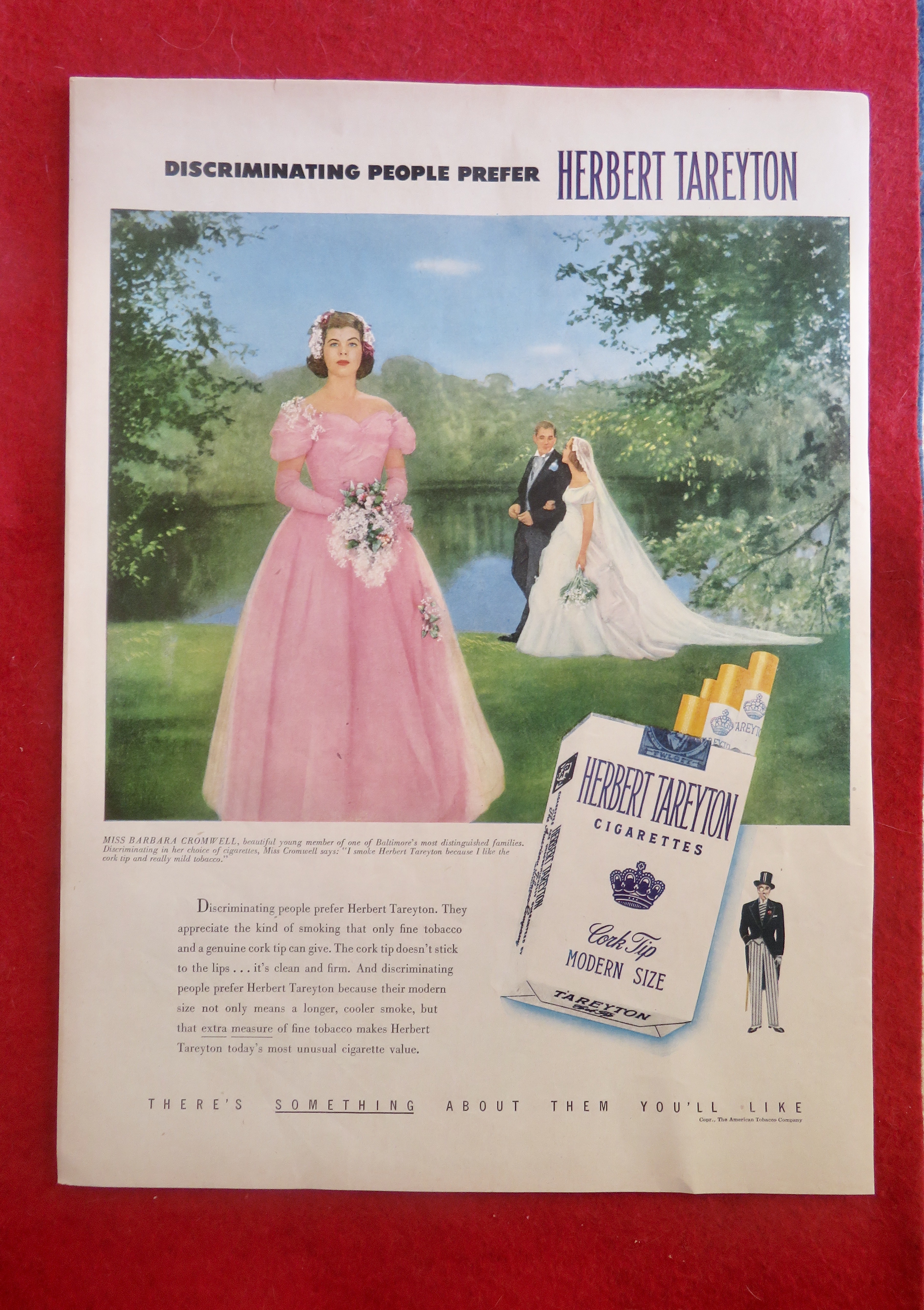 1951 Tareyton Cigarettes with a Bridesmaid