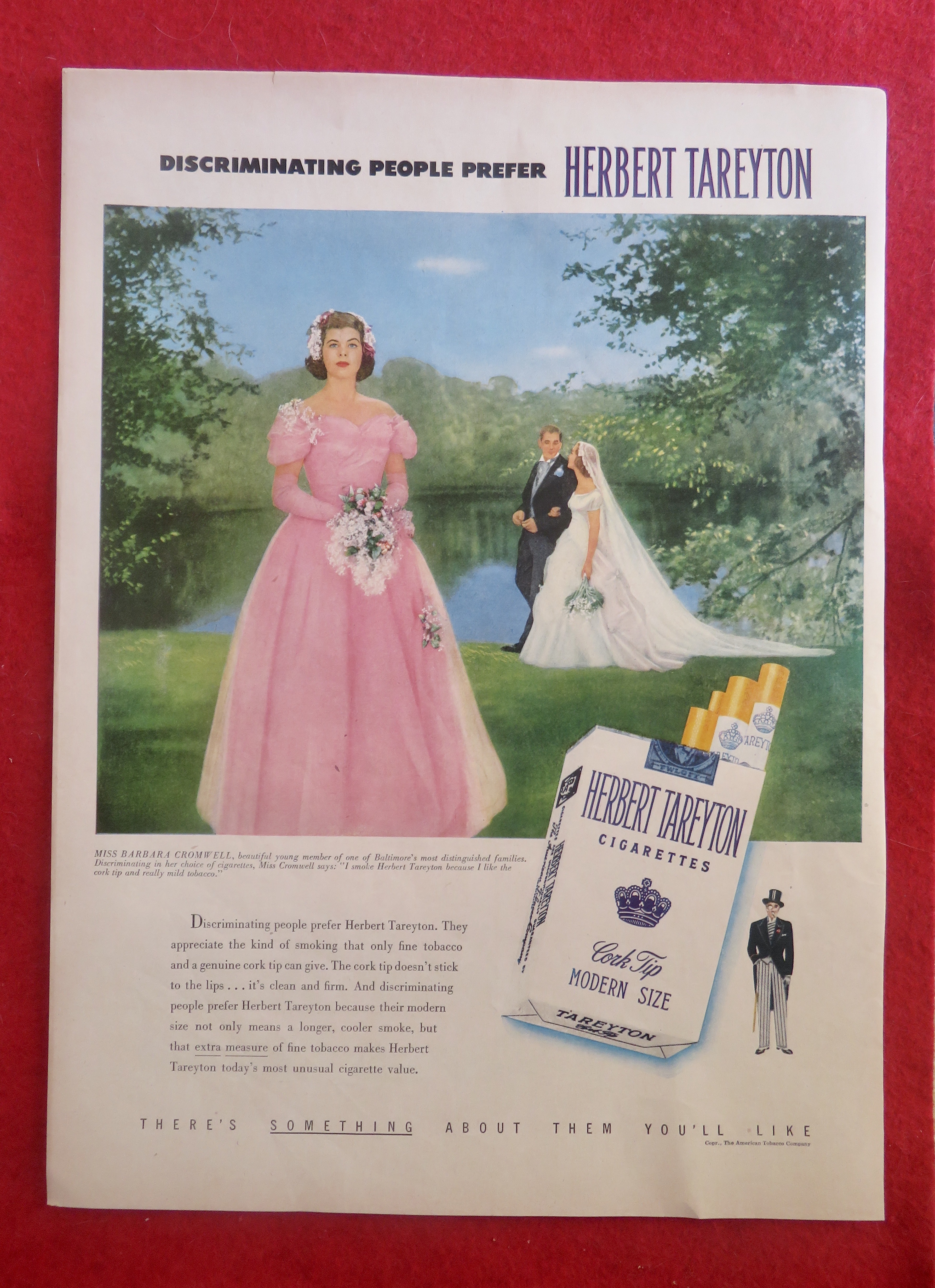 1951 Tareyton Cigarettes with a Bridesmaid