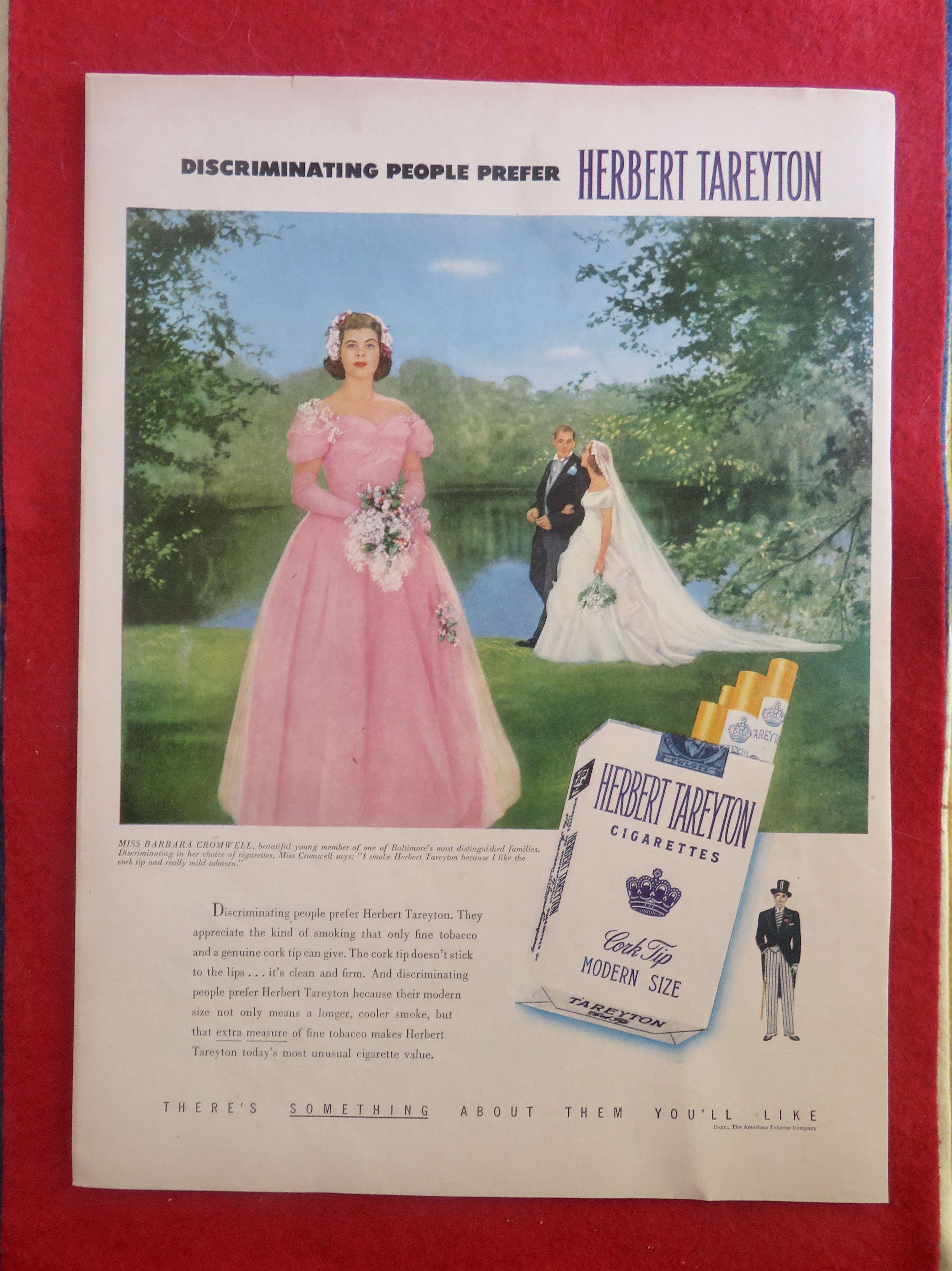 1951 Tareyton Cigarettes with a Bridesmaid