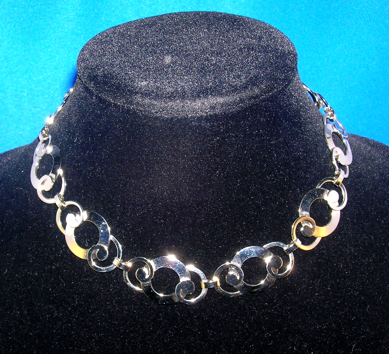 Danecraft Sterling Silver Links Necklace 15 1/2 inch