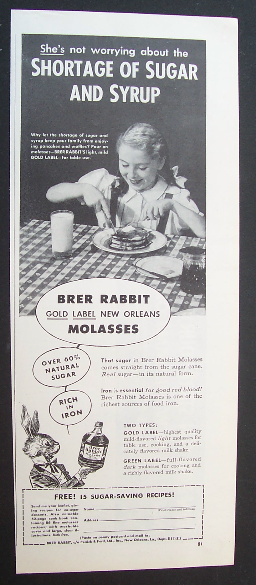 1945 Brer Rabbit Molasses