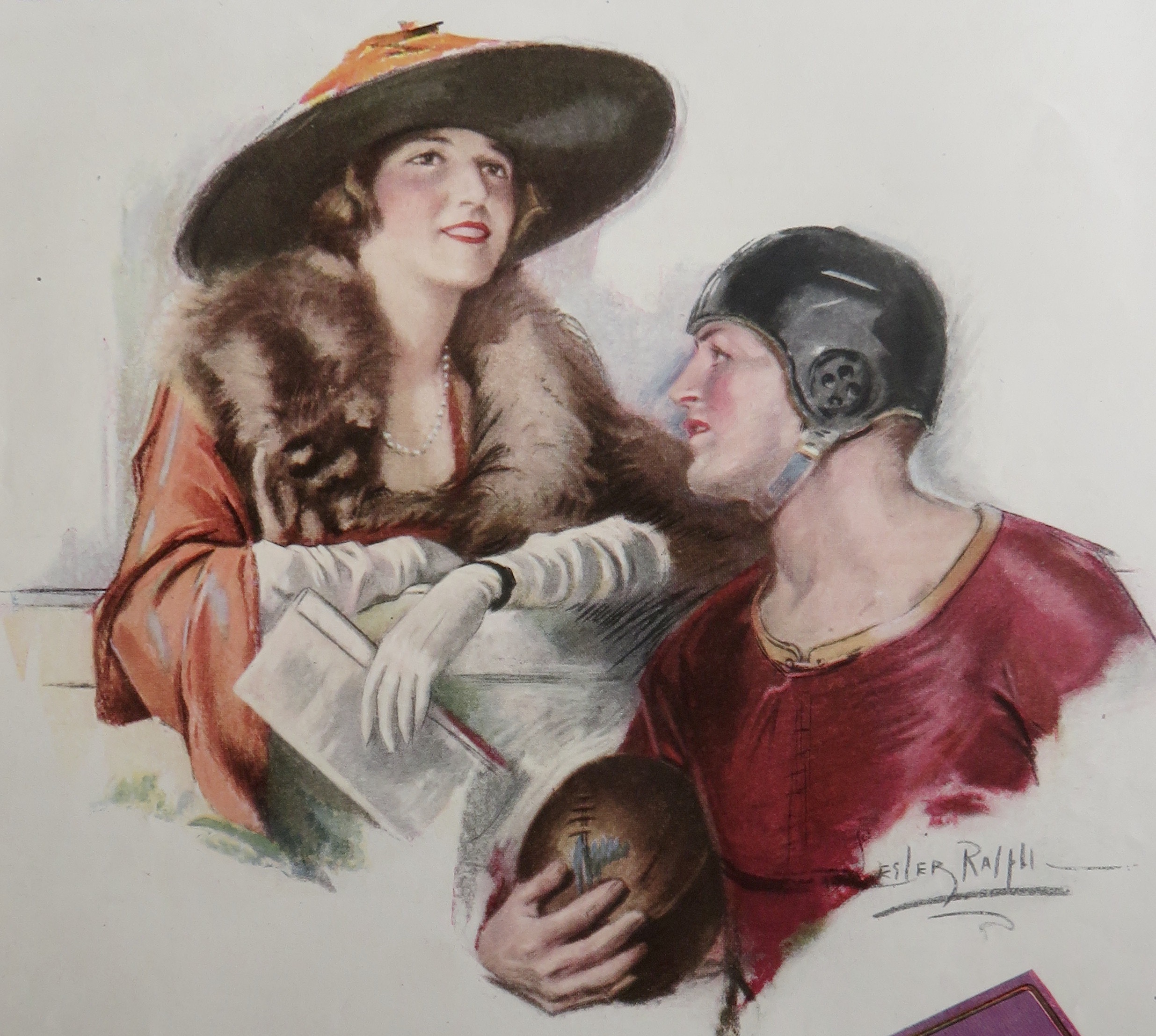 1920 Pompeian Beauty Powder with Woman & Player
