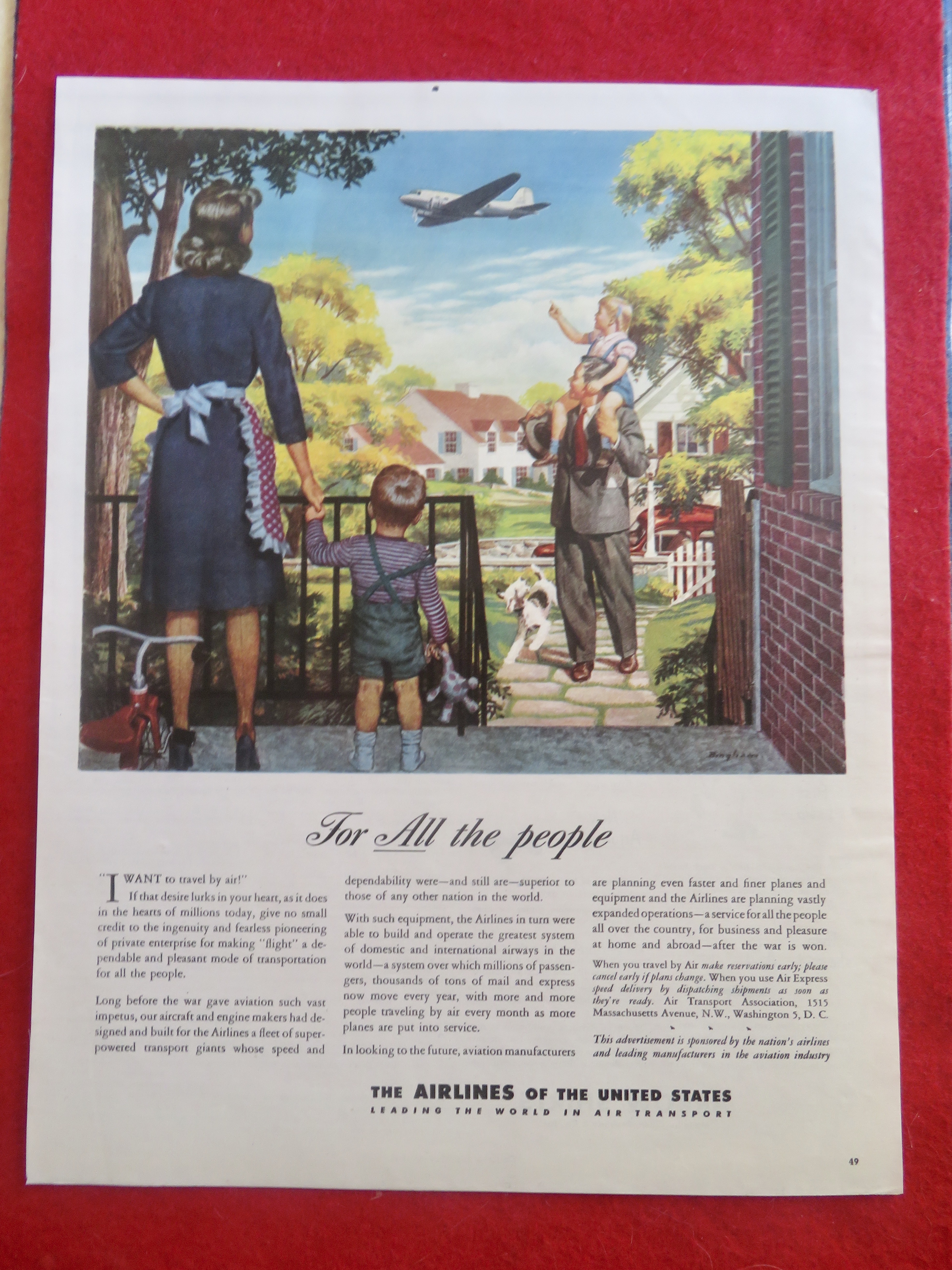 1950's Airlines Of The United States w/ Family & Plane