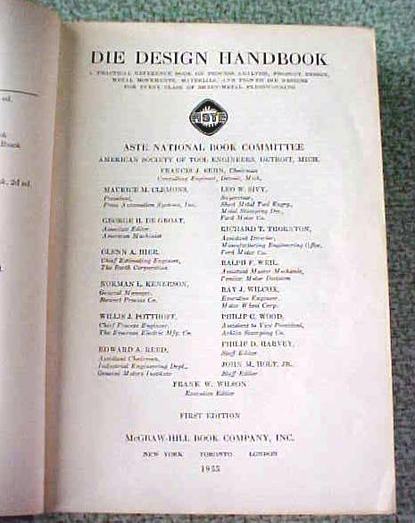 Die Design Handbook 1955 1st Edition