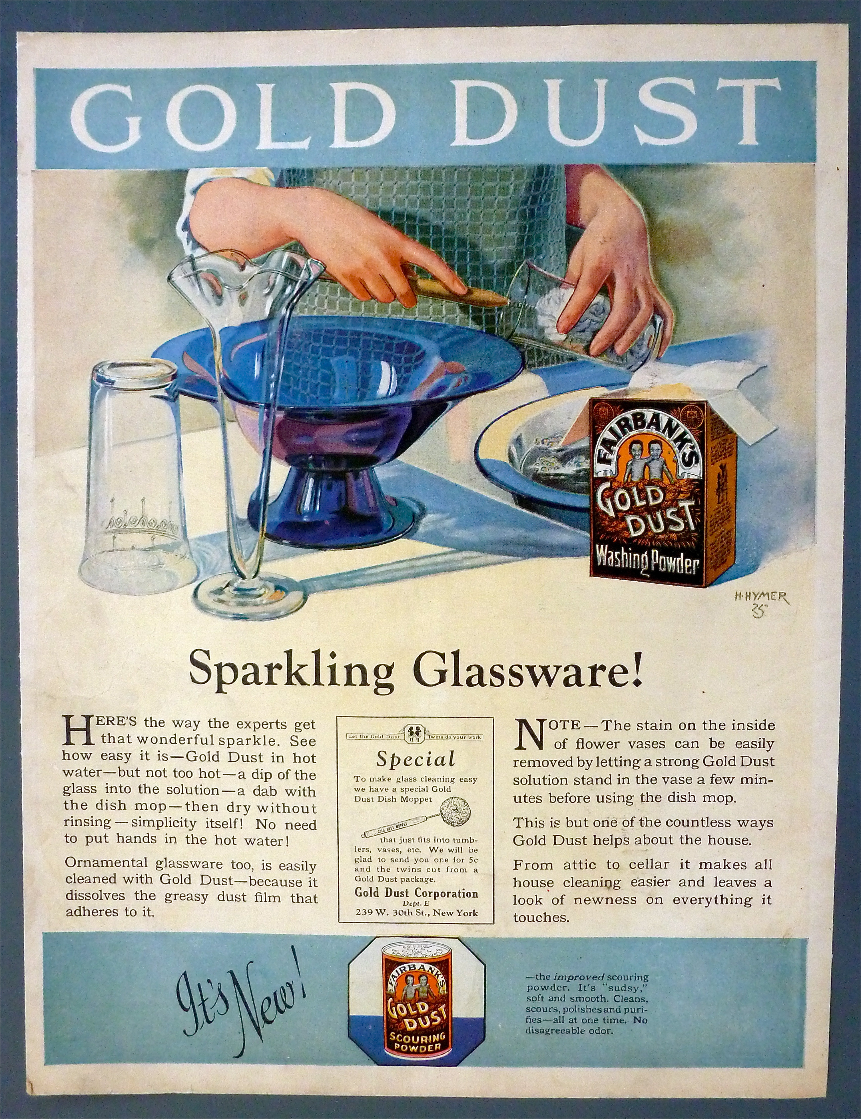 1925 Gold Dust Washing Powder w/Woman Doing Dishes