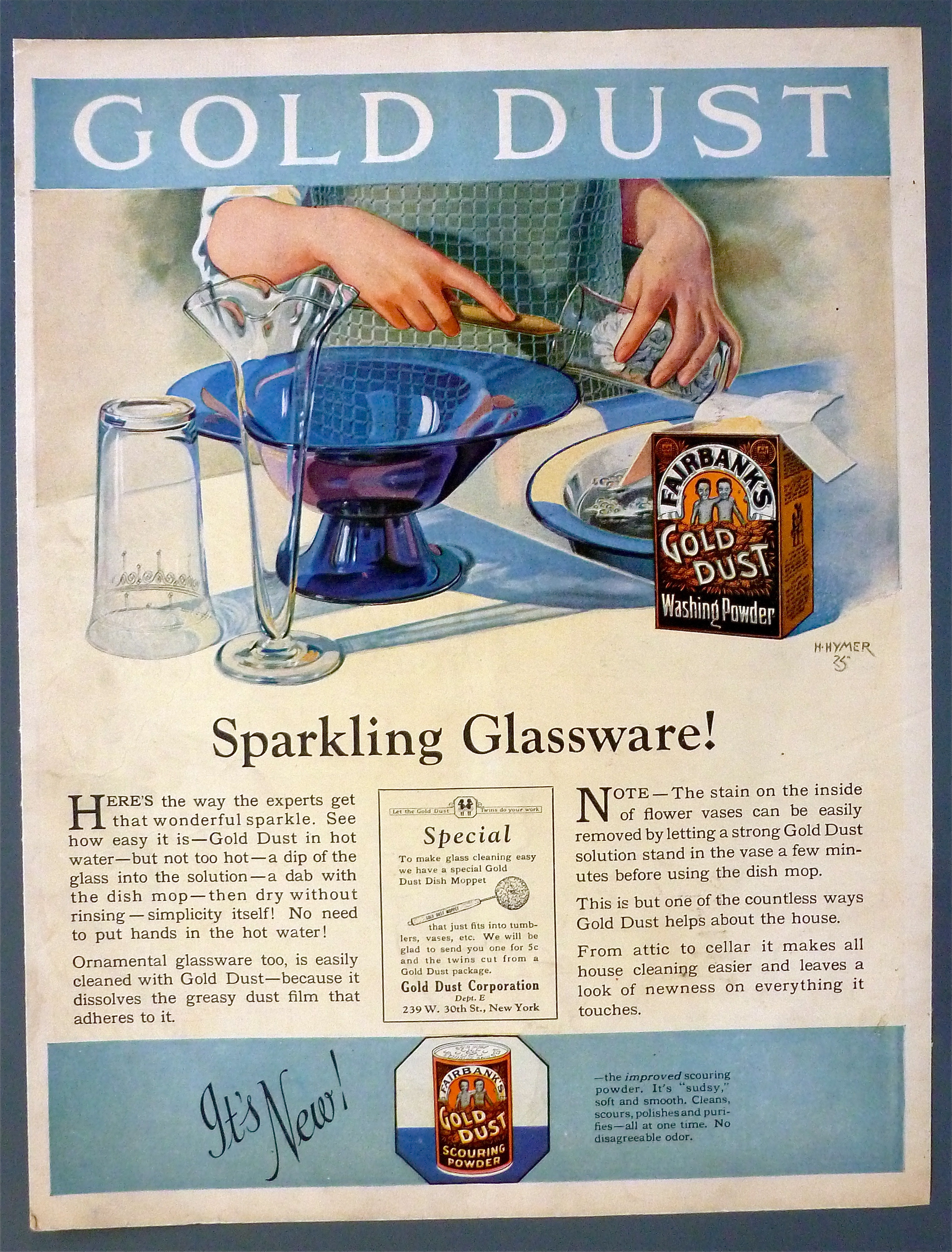 1925 Gold Dust Washing Powder w/Woman Doing Dishes