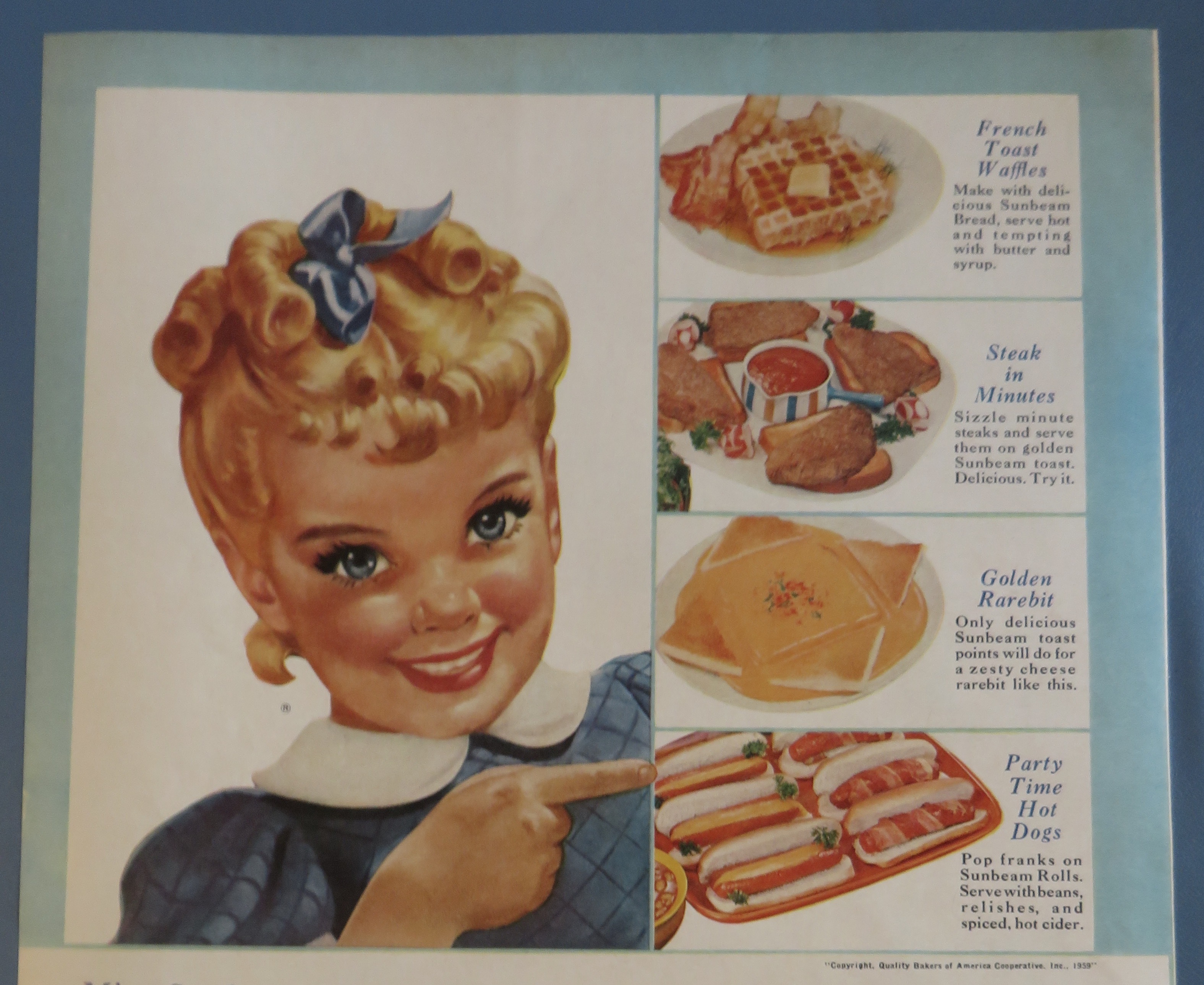 1959 Sunbeam Bread with Blue Eyed Miss Sunbeam