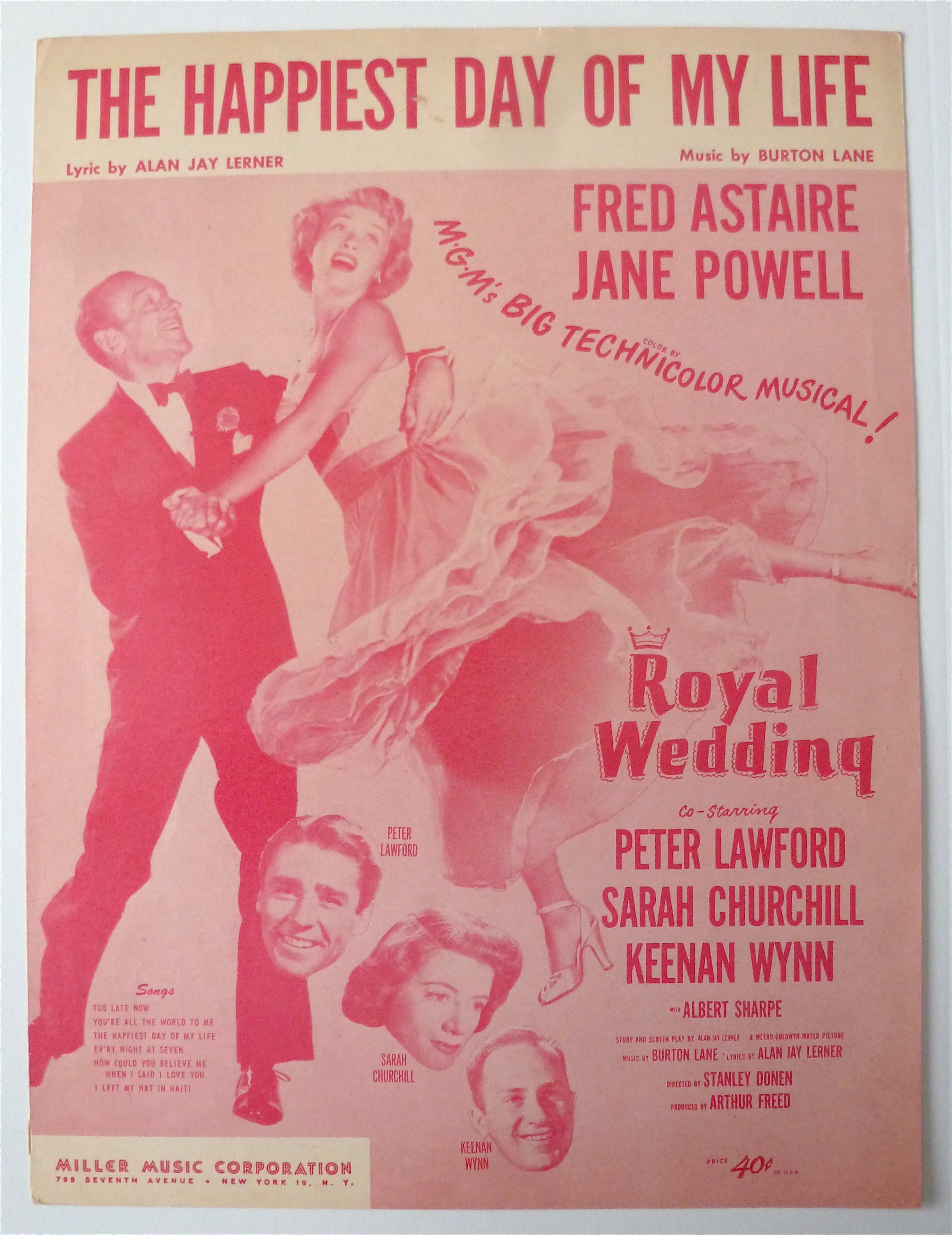 Sheet Music For 1951 The Happiest Day Of My Life