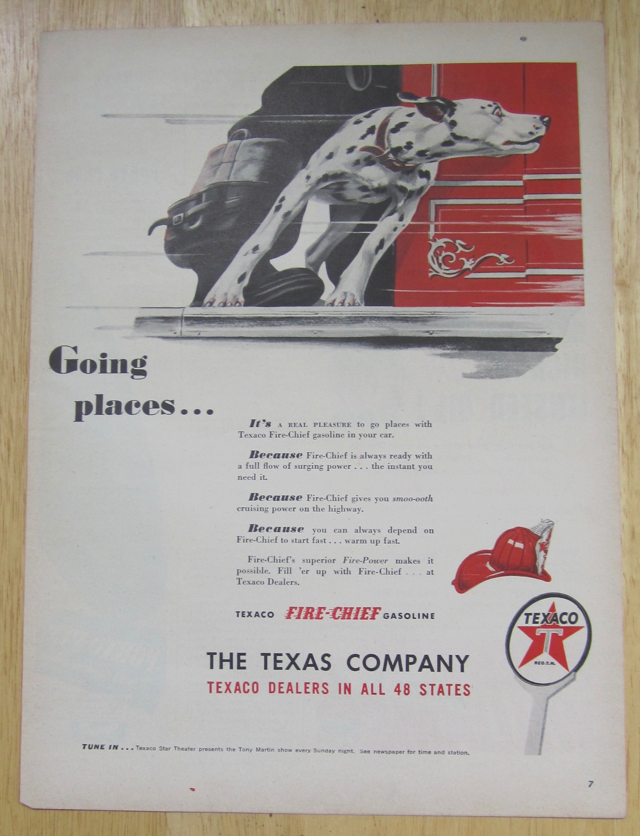 1947 Texaco Fire Chief Gasoline w/ a Dalmatian on Truck