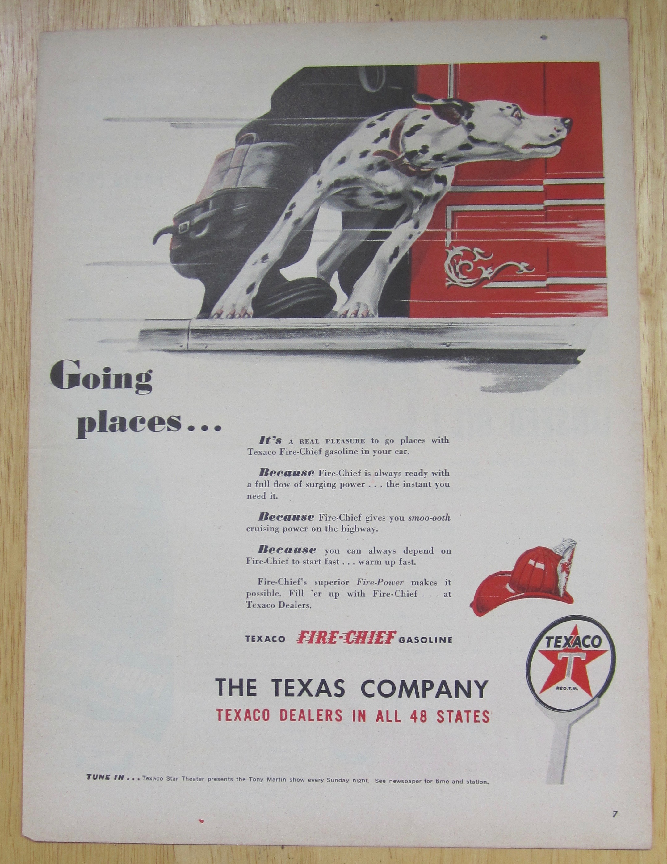 1947 Texaco Fire Chief Gasoline w/ a Dalmatian on Truck