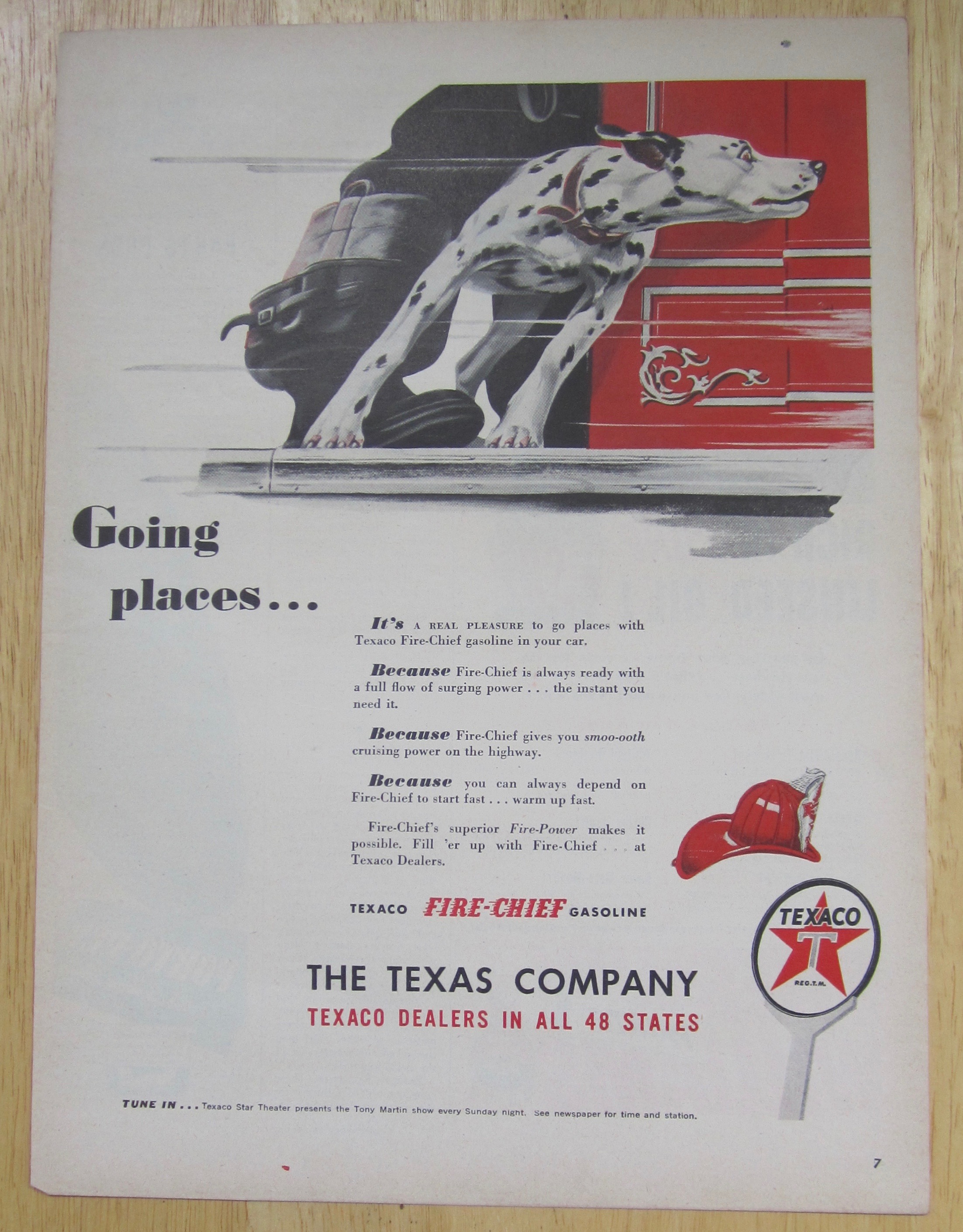 1947 Texaco Fire Chief Gasoline w/ a Dalmatian on Truck