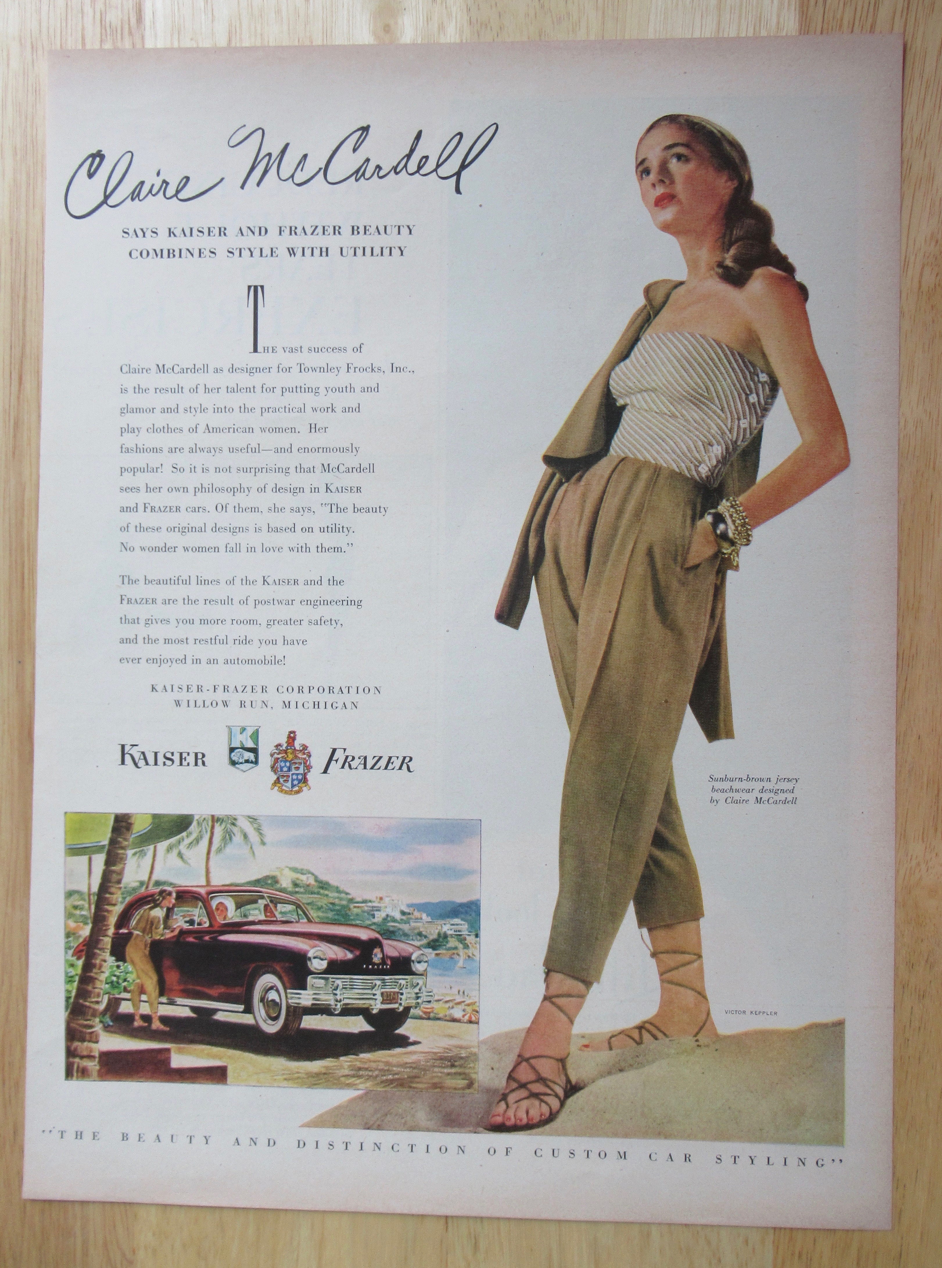 1948 Kaiser Fraser Automobile with Claire McCardell