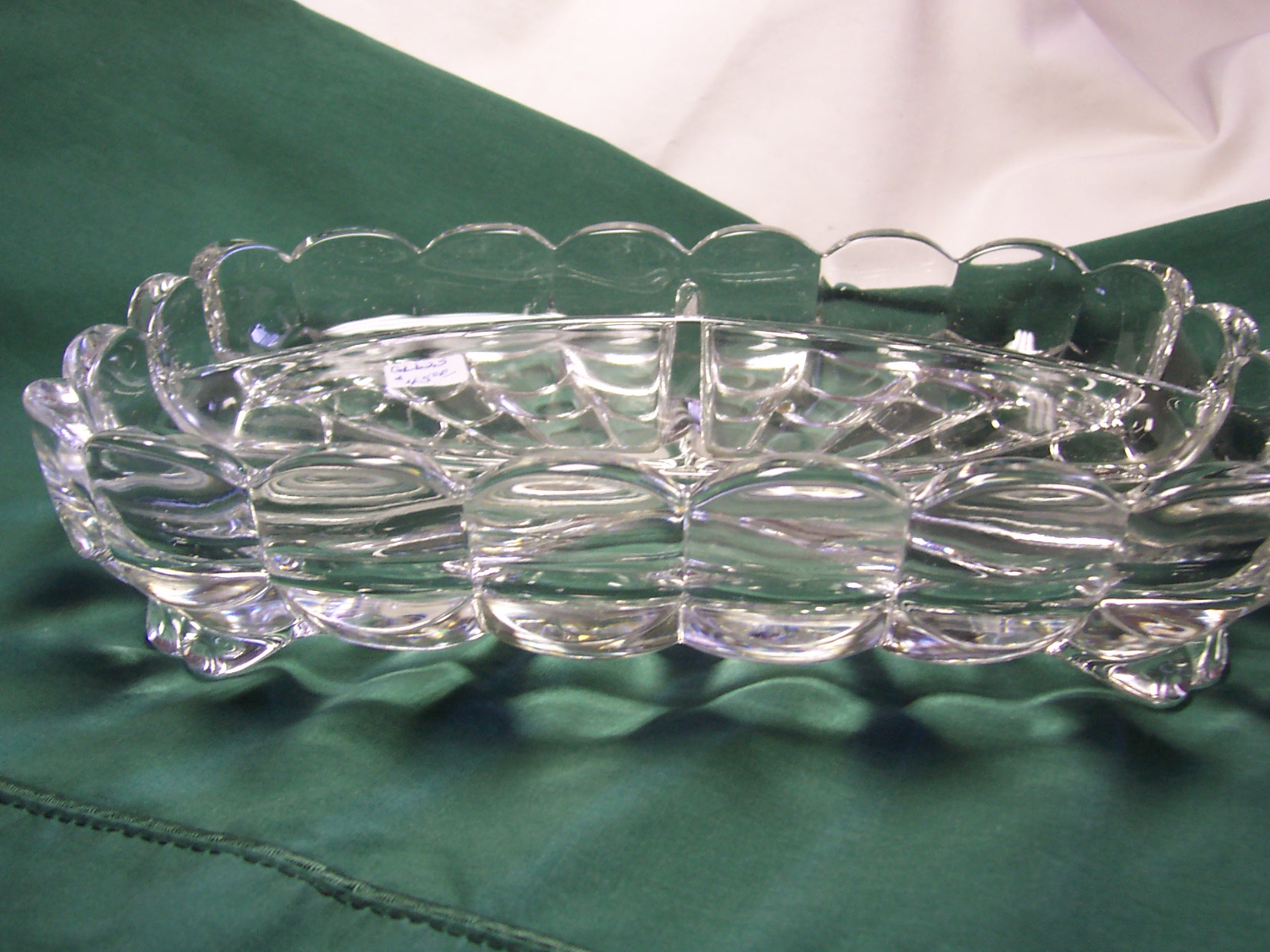 Cambridge Glass Cascade Footed Divided Dish