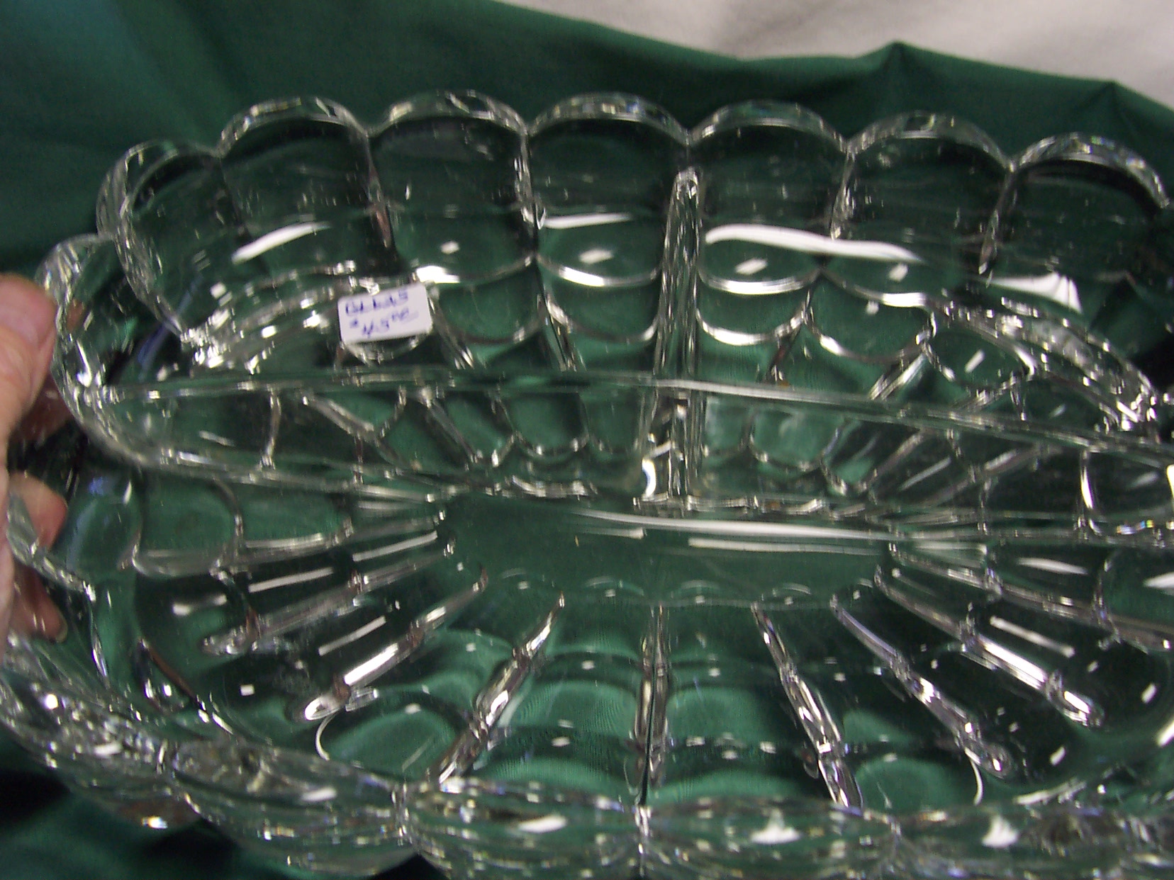 Cambridge Glass Cascade Footed Divided Dish
