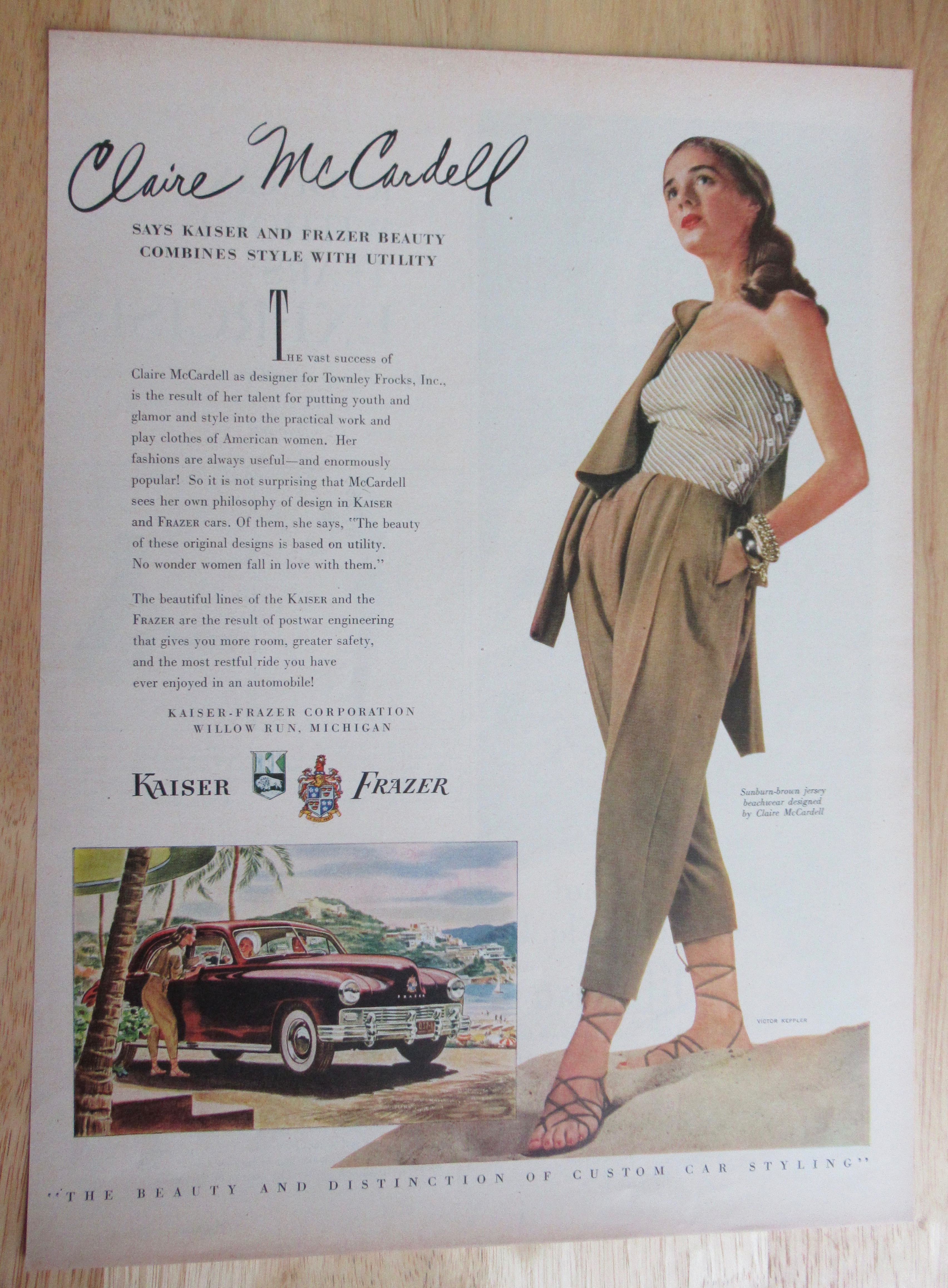 1948 Kaiser Fraser Automobile with Claire McCardell