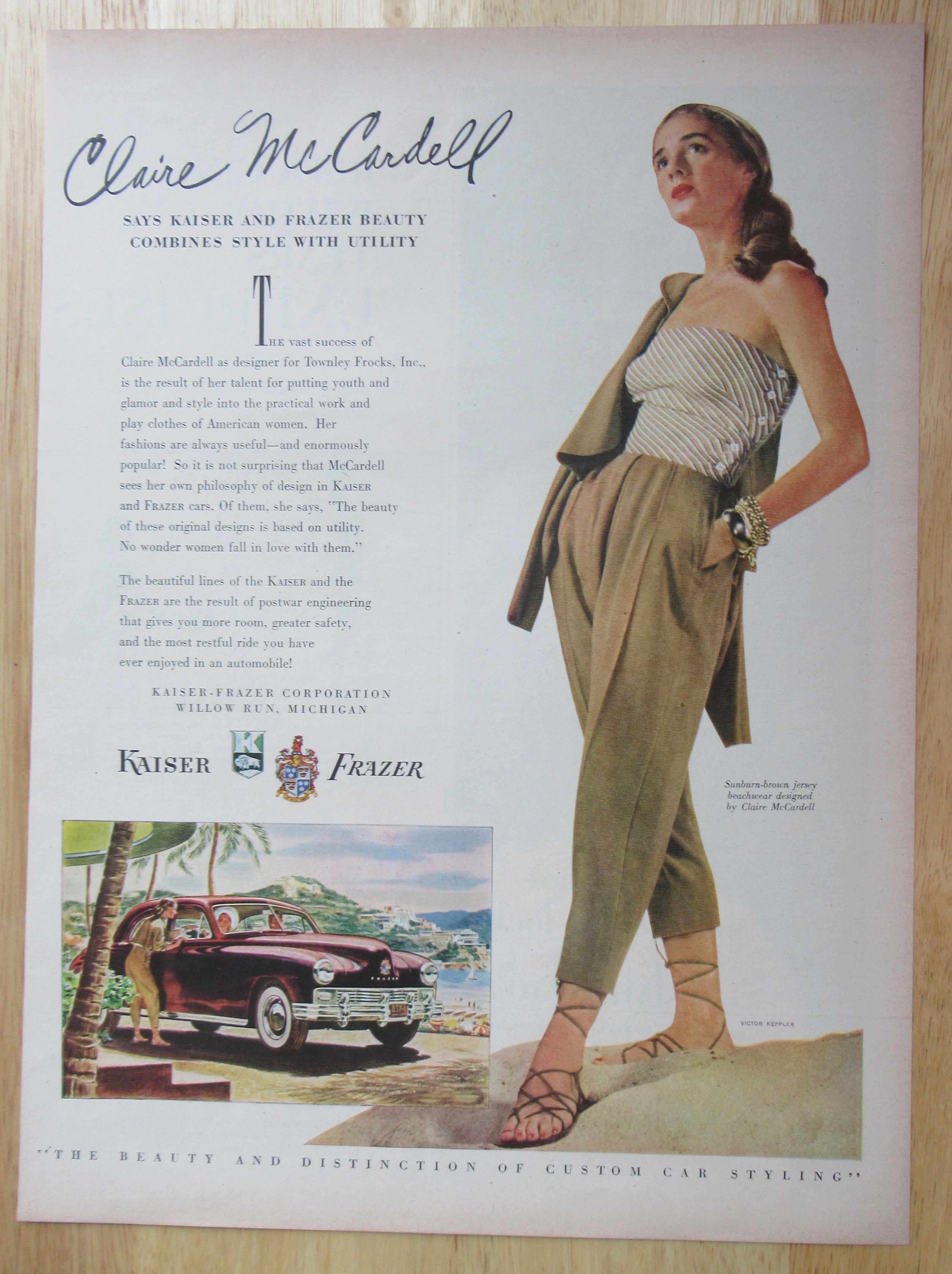 1948 Kaiser Fraser Automobile with Claire McCardell