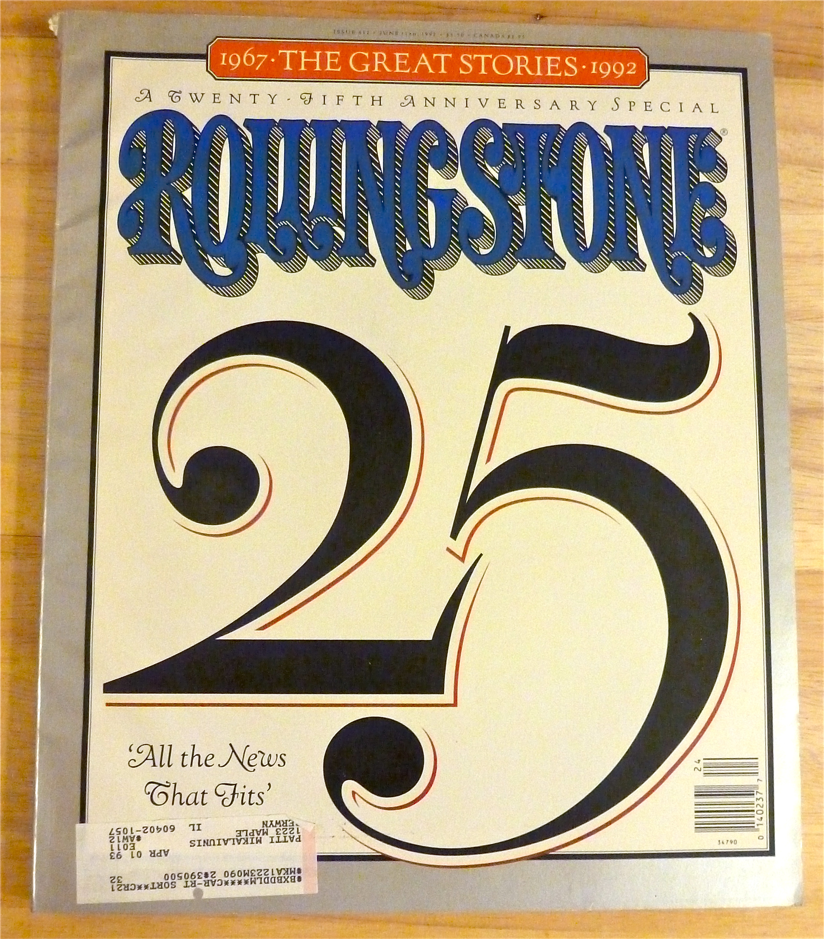Rolling Stone-June 11, 1992-25th Anniversary Issue