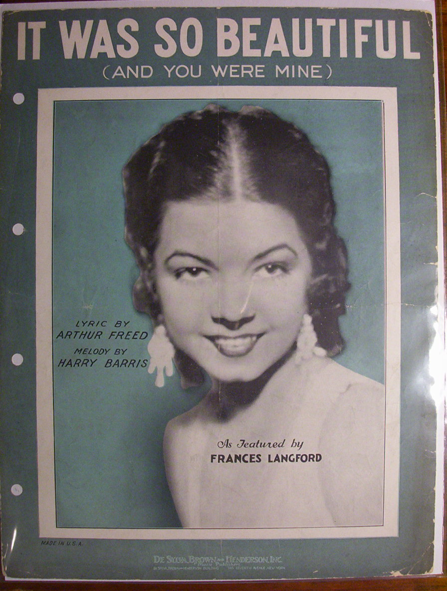 Sheet Music-1932 It Was So Beautiful(And You Were Mine)