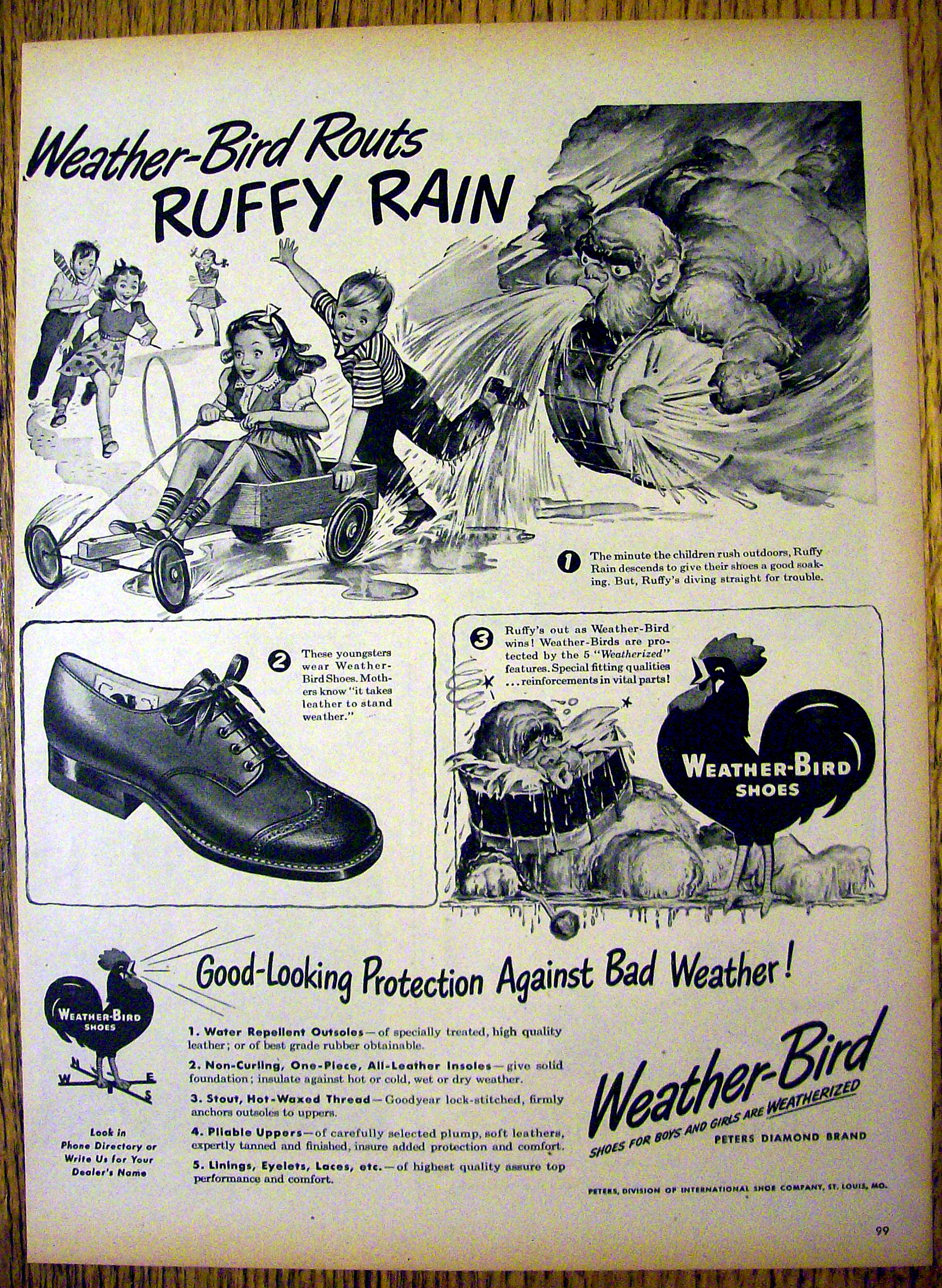 1945 Weather Bird Shoes with Ruffy Rain & Children