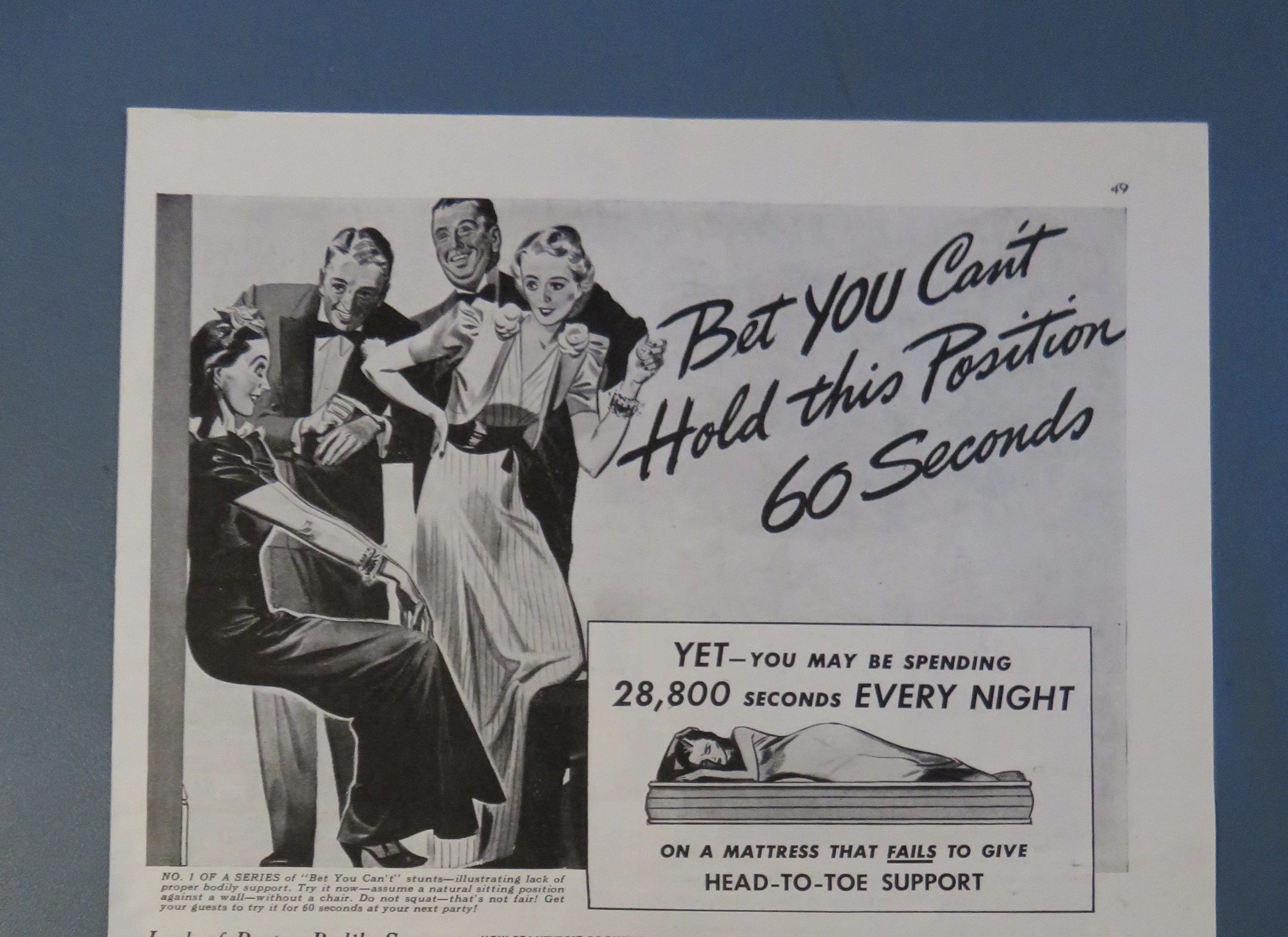 1938 Simmons Beautyrest with People Making Bets