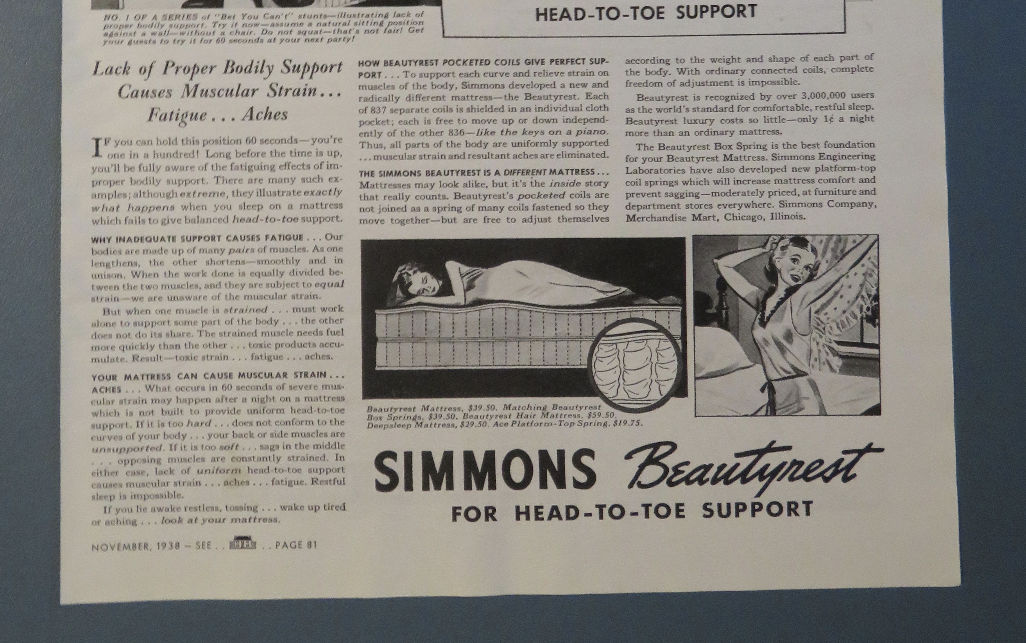 1938 Simmons Beautyrest with People Making Bets
