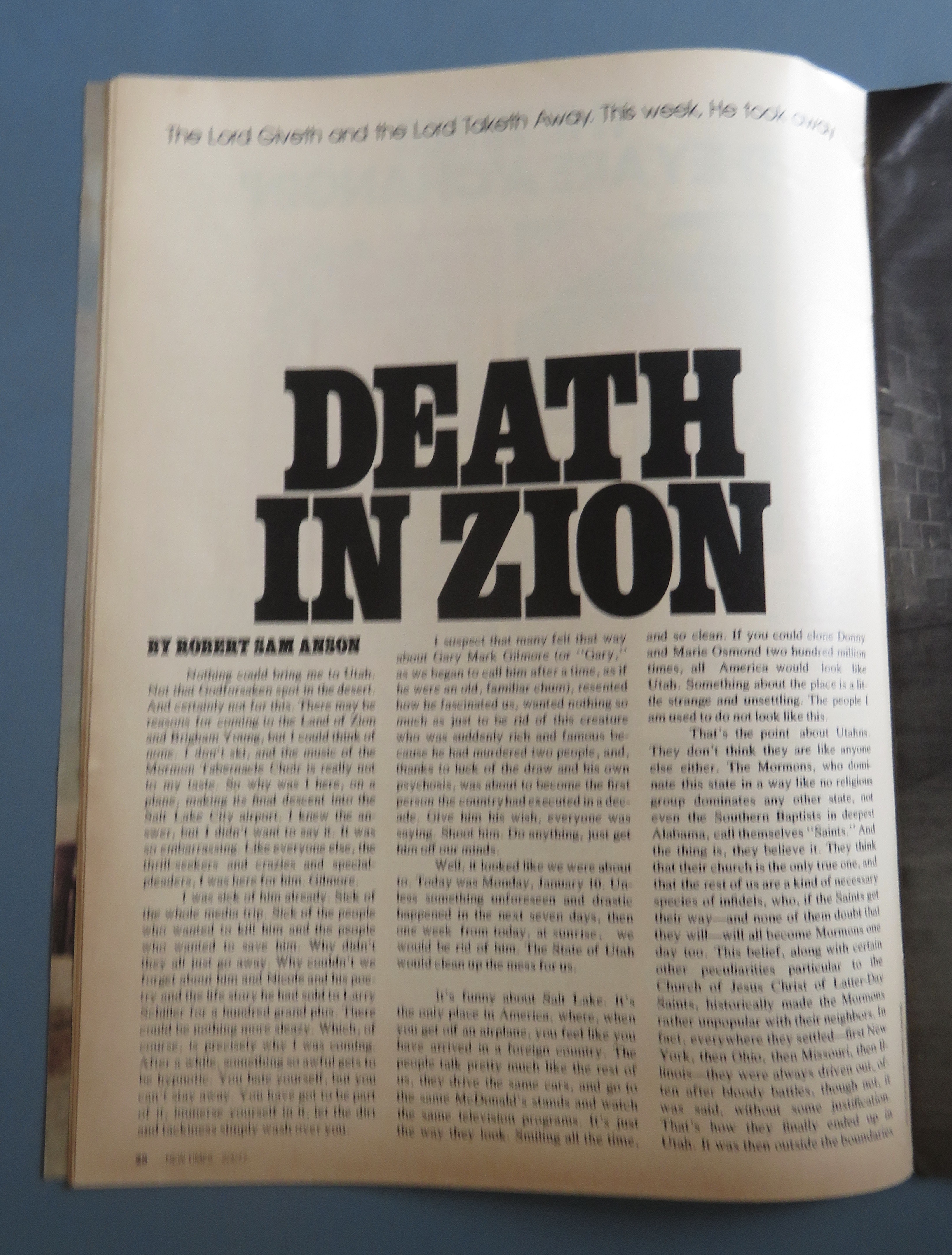 New Times Magazine February 4, 1977 Gary Gilmore