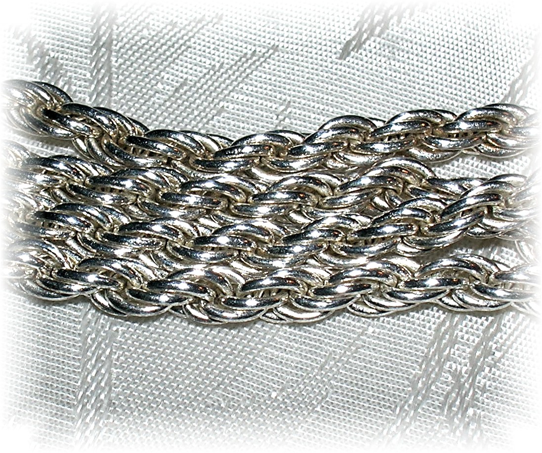 Necklace Sterling Silver Rope Italy