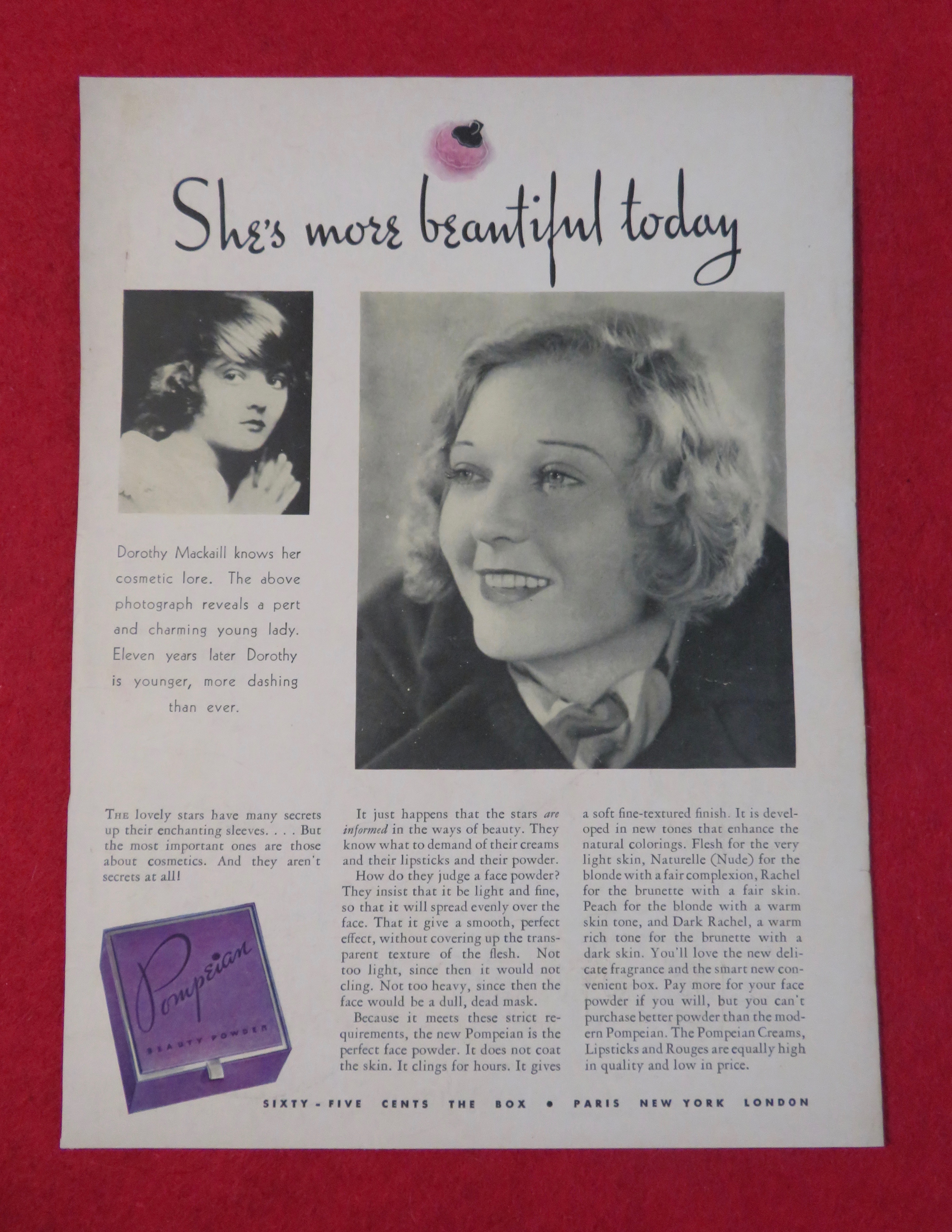 1932 Pompeian Beauty Powder with Dorothy Mackaill