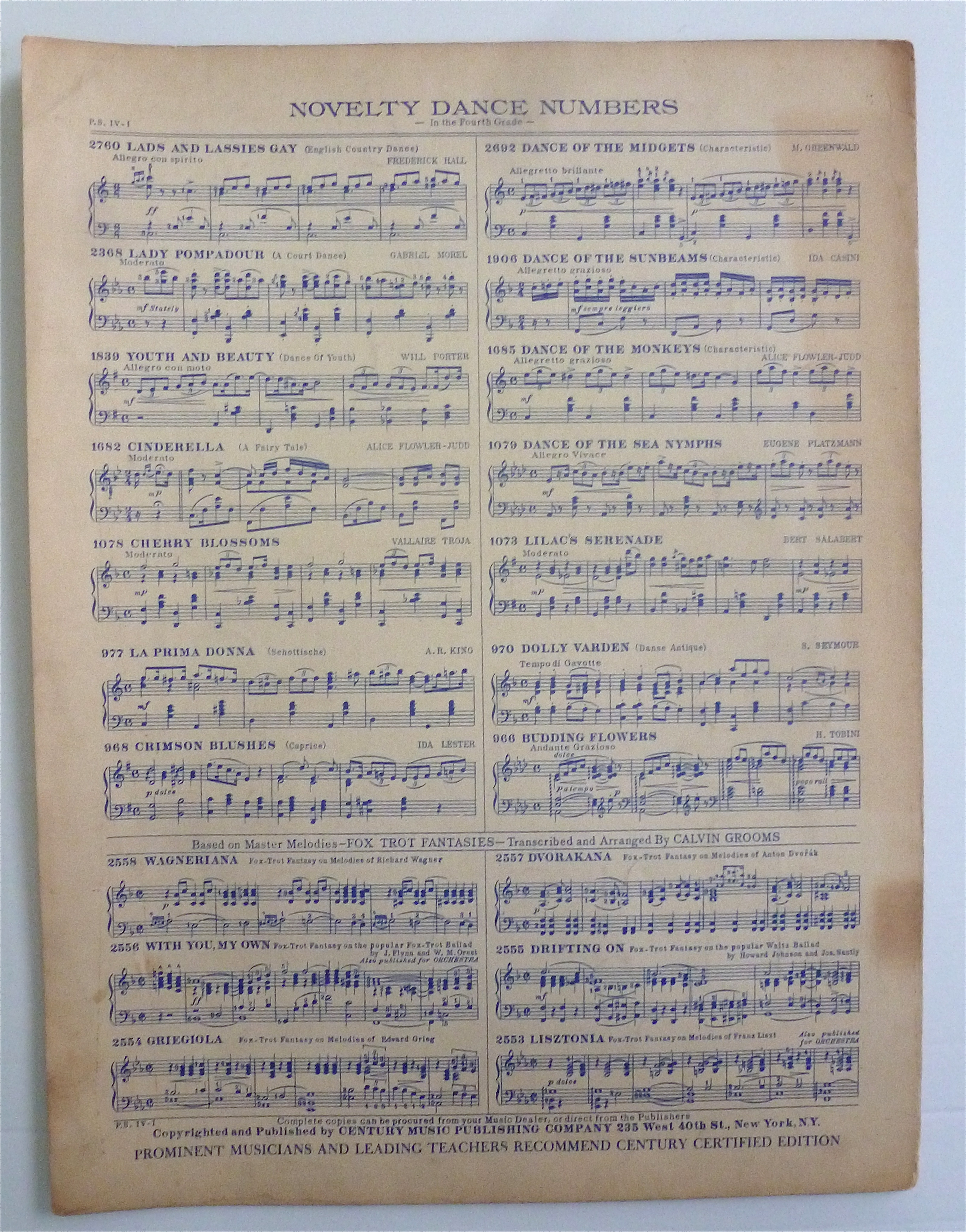 Sheet Music For 1909 Grande Marche De Concert