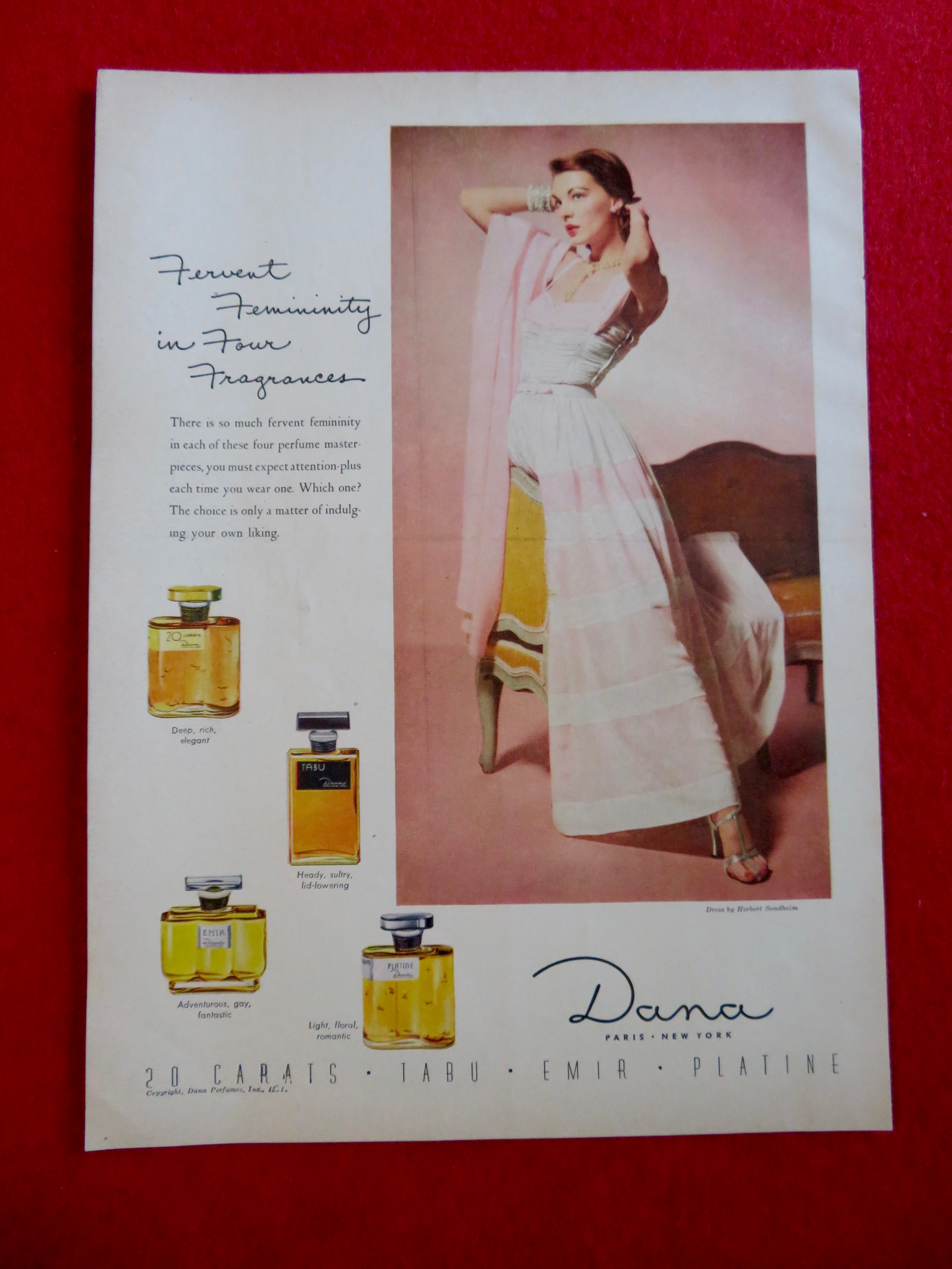 1951 Dana Fragrances with Lovely Woman