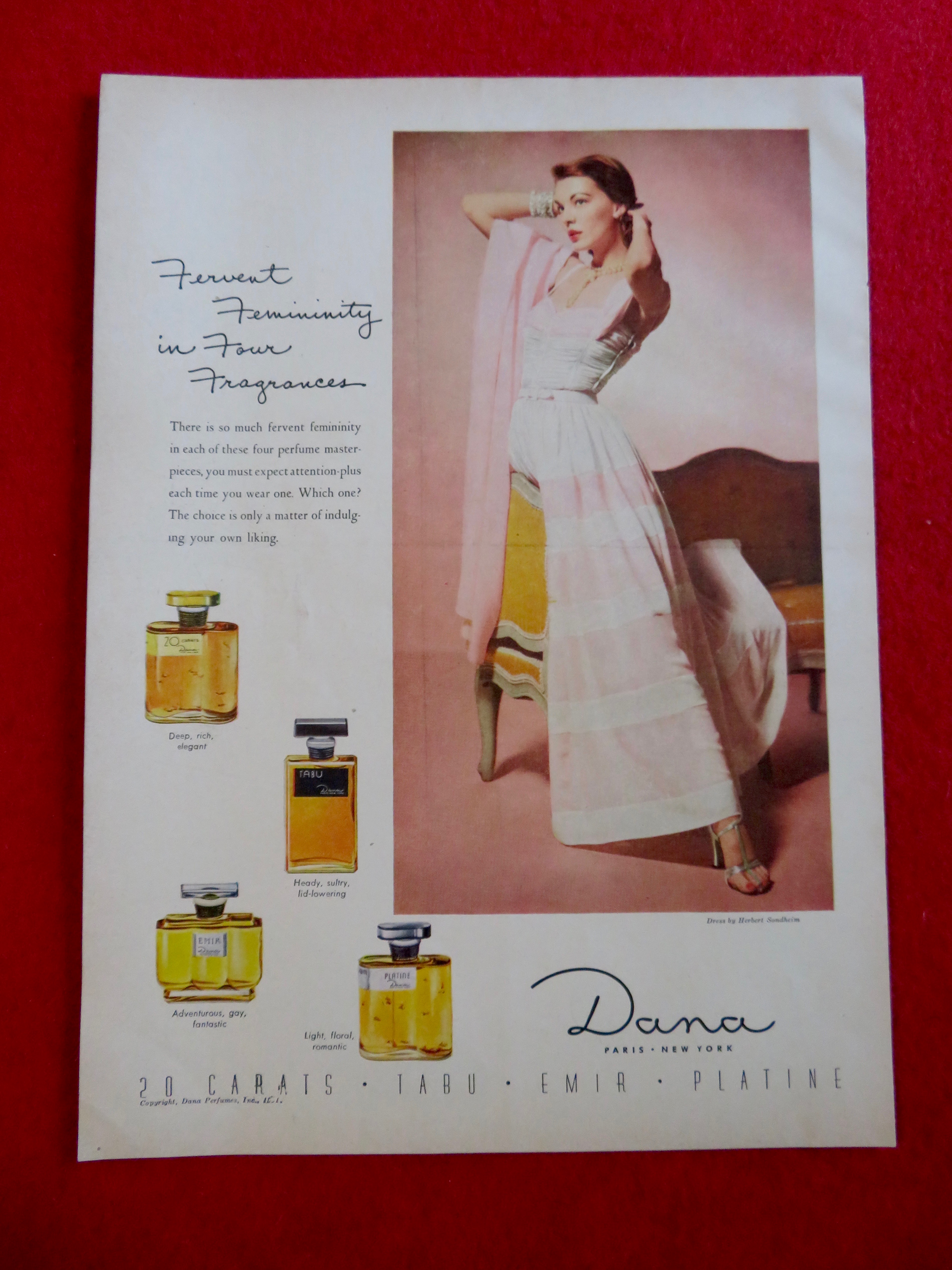 1951 Dana Fragrances with Lovely Woman