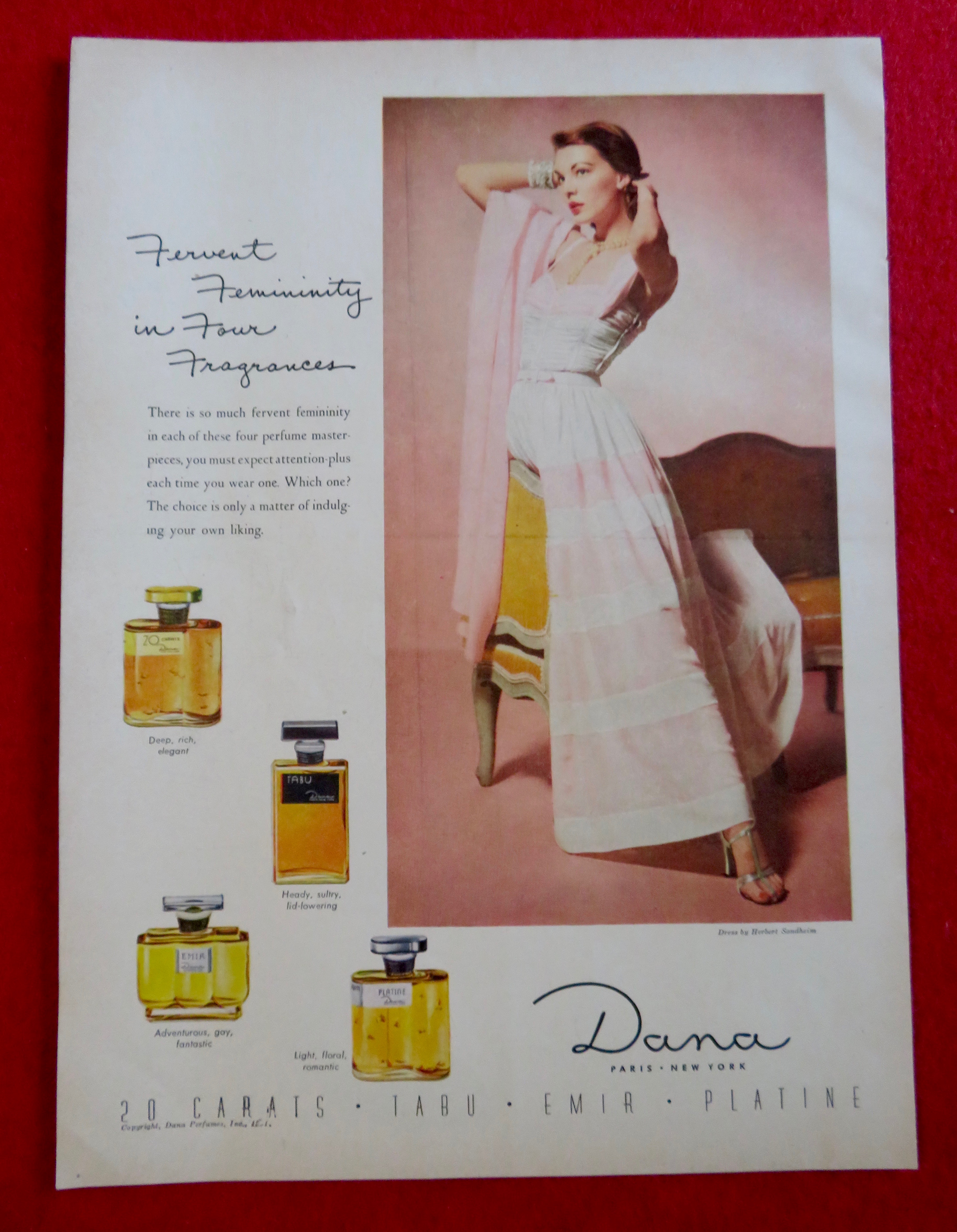1951 Dana Fragrances with Lovely Woman