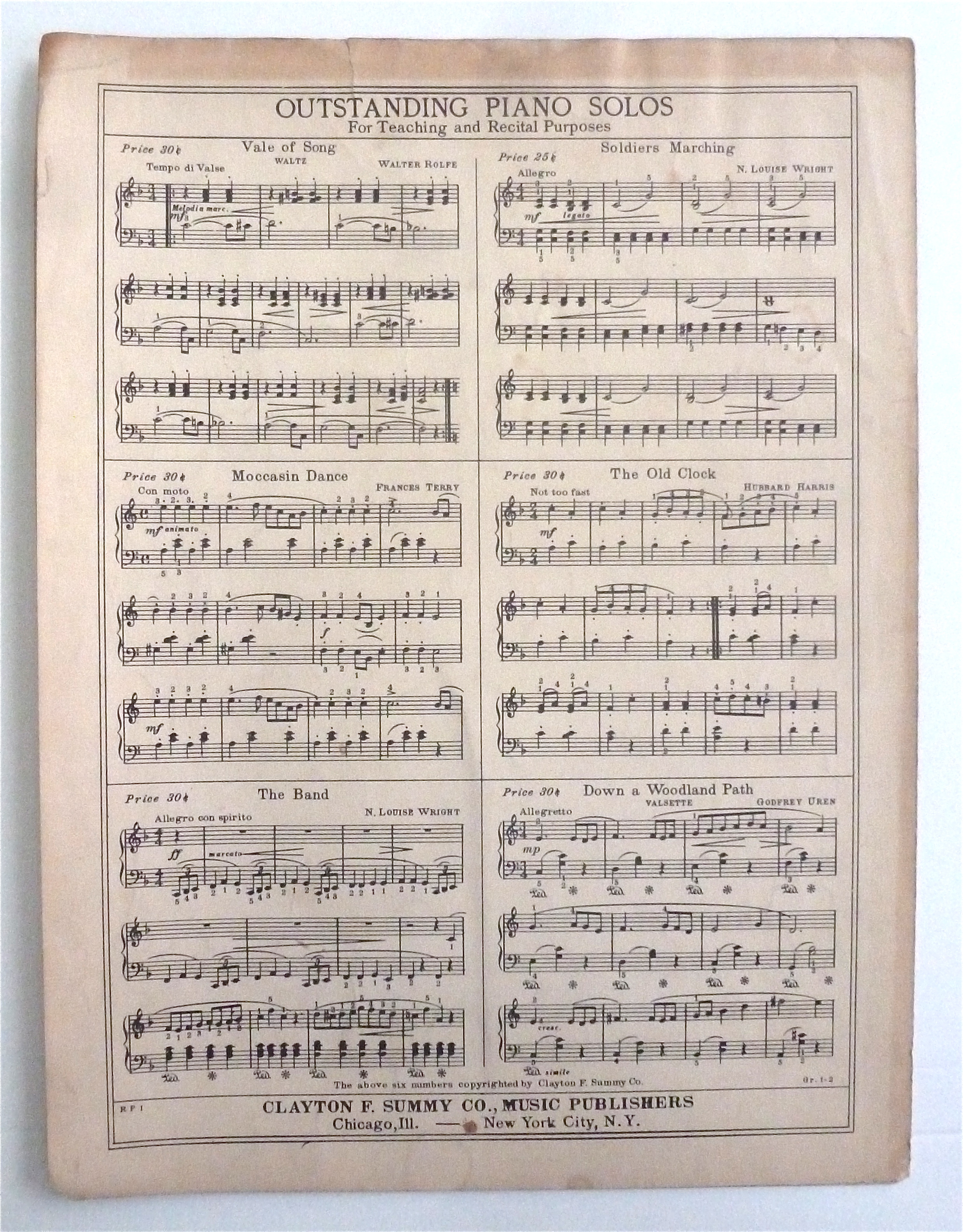 Sheet Music For 1939 Four French Dances