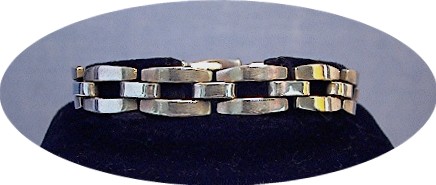 7 1/2 Inch Heavy Mexican Sterling Silver Brac
