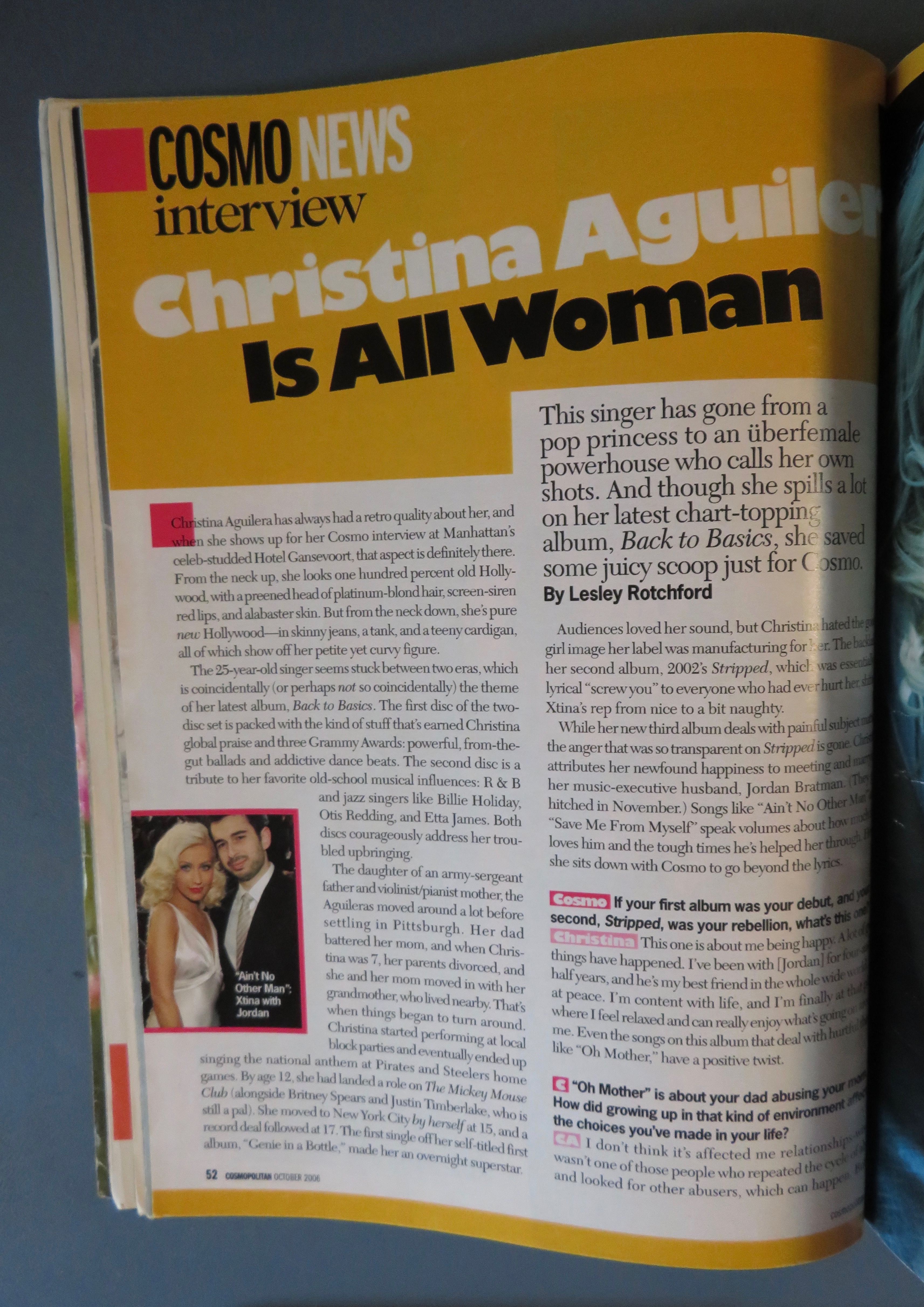 Cosmopolitan Magazine October 2006 C. Aguilera