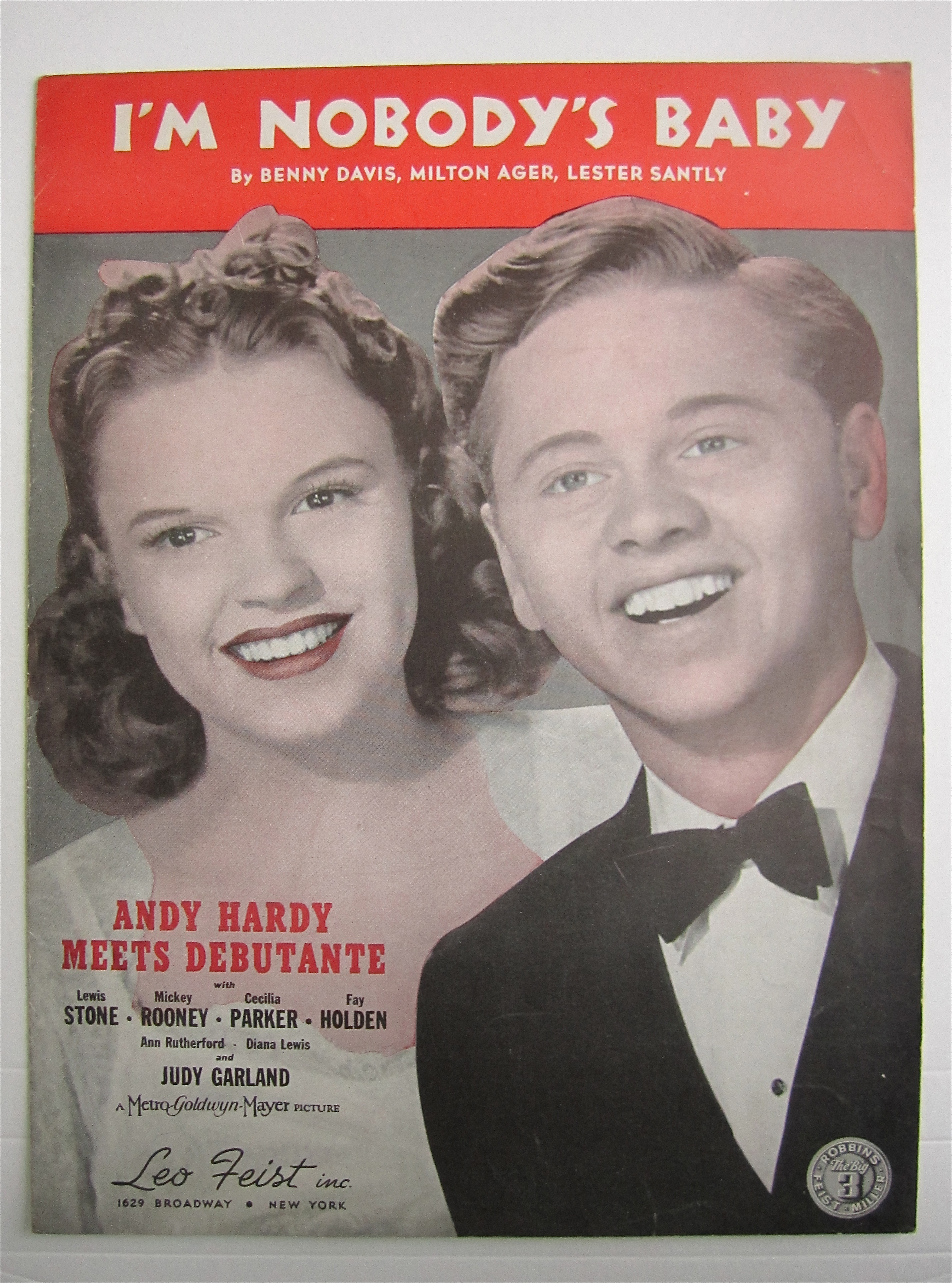 Sheet Music 1921 I'm Nobody's Baby (Rooney & Garland)