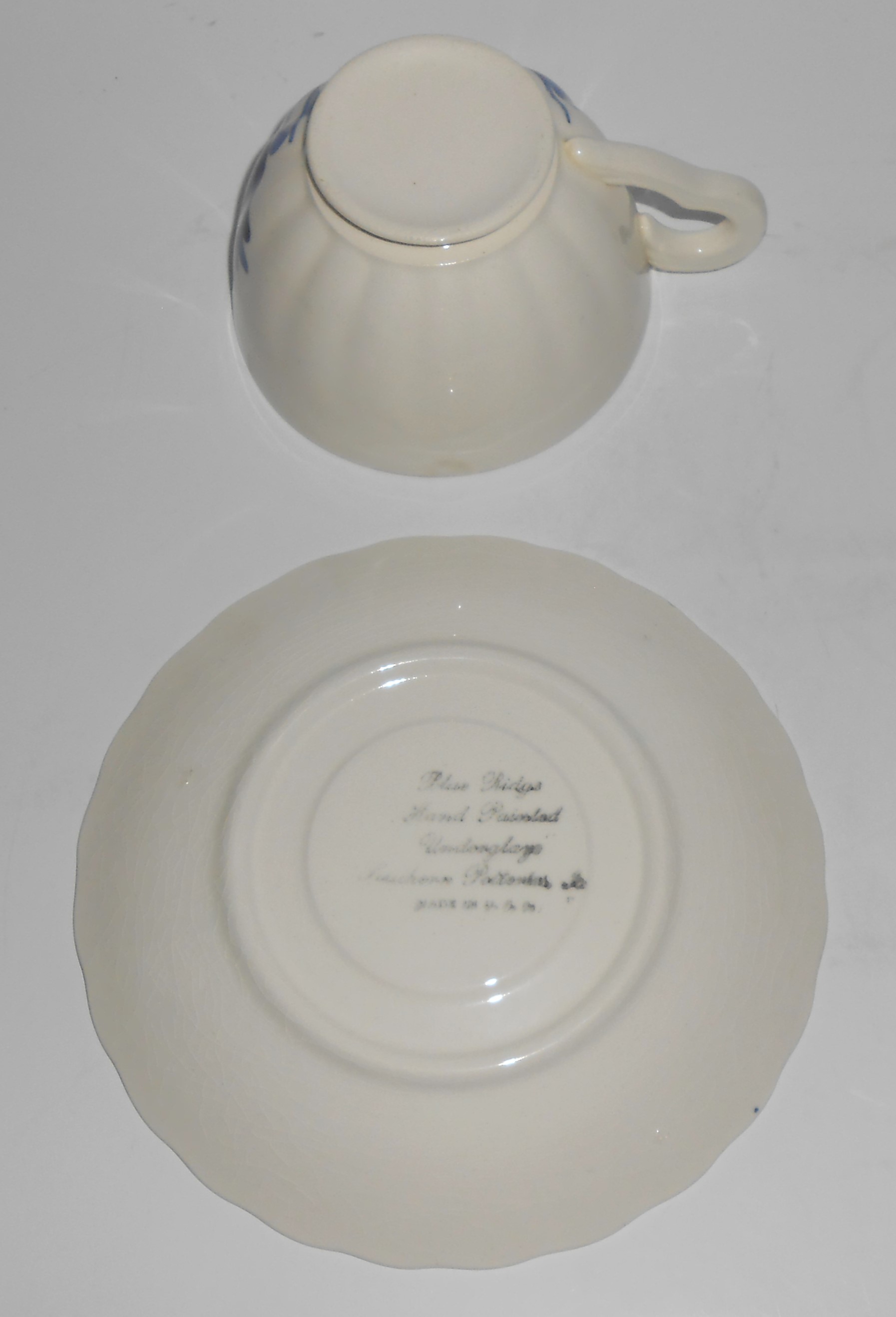 Blue Ridge Pottery Barbara Blue Cup & Saucer Set