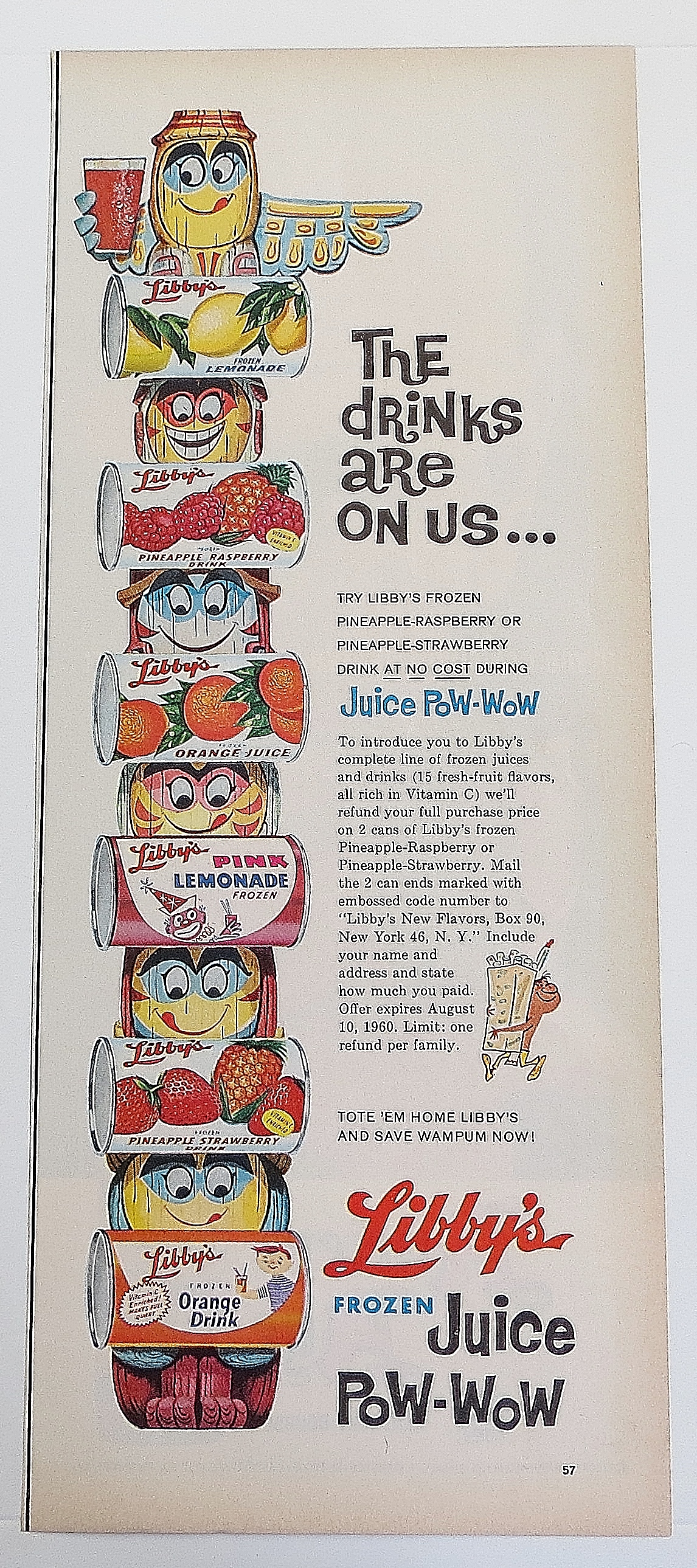 1960 Libby's Juice Pow Wow With Totem Pole