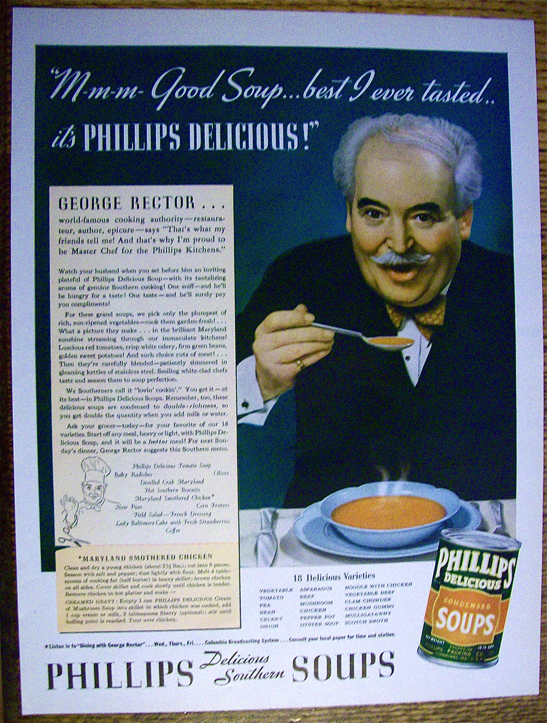 1937 Phillips Soups with Dining with George Rector