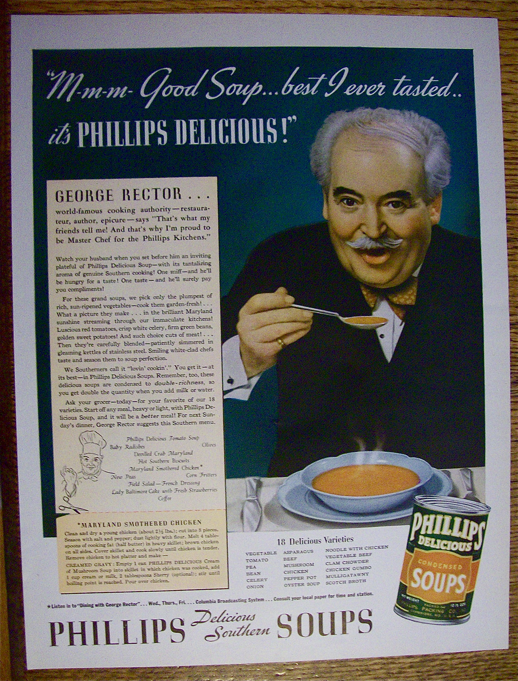 1937 Phillips Soups with Dining with George Rector
