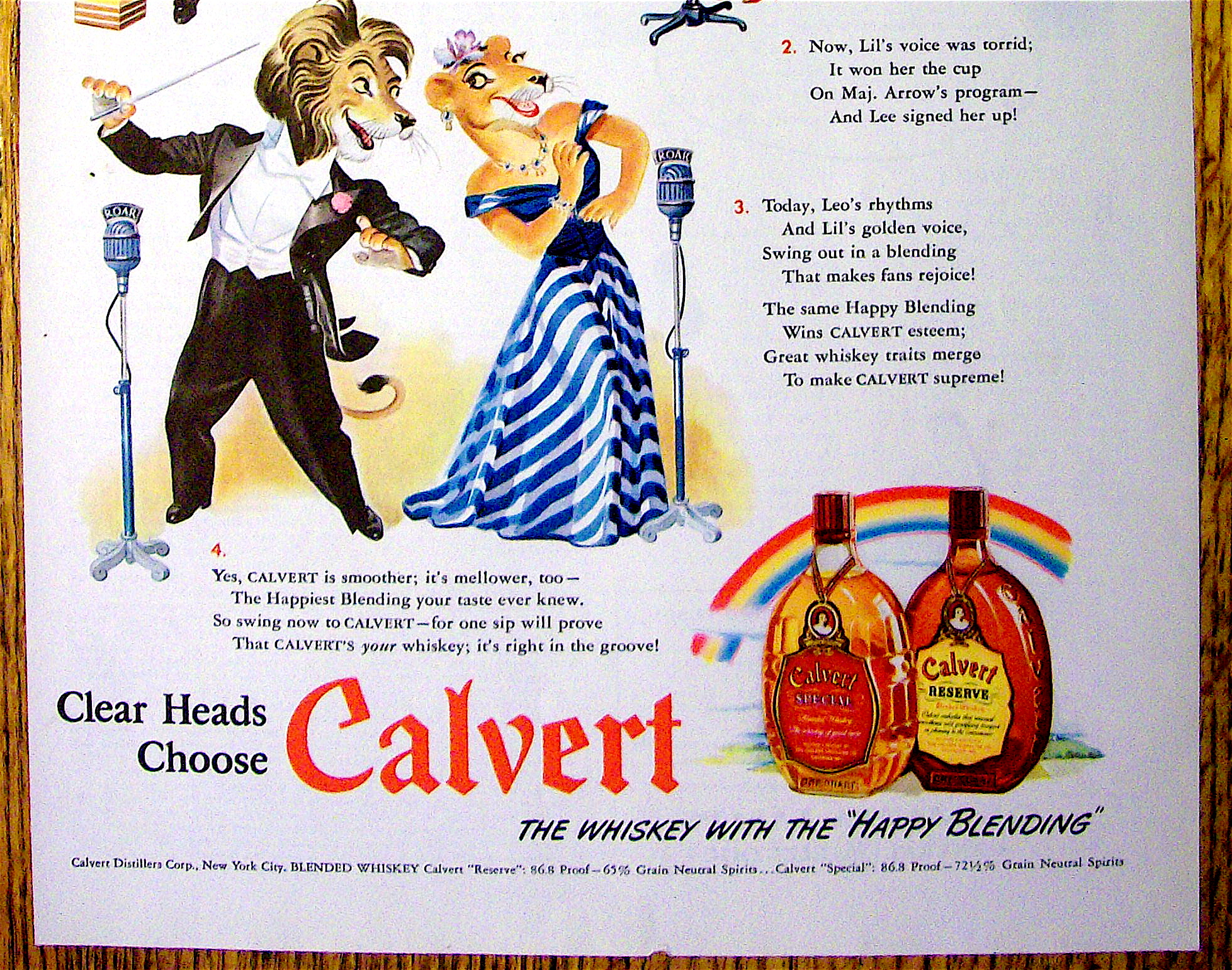 1942 Calvert Whiskey with Leo the Swing King
