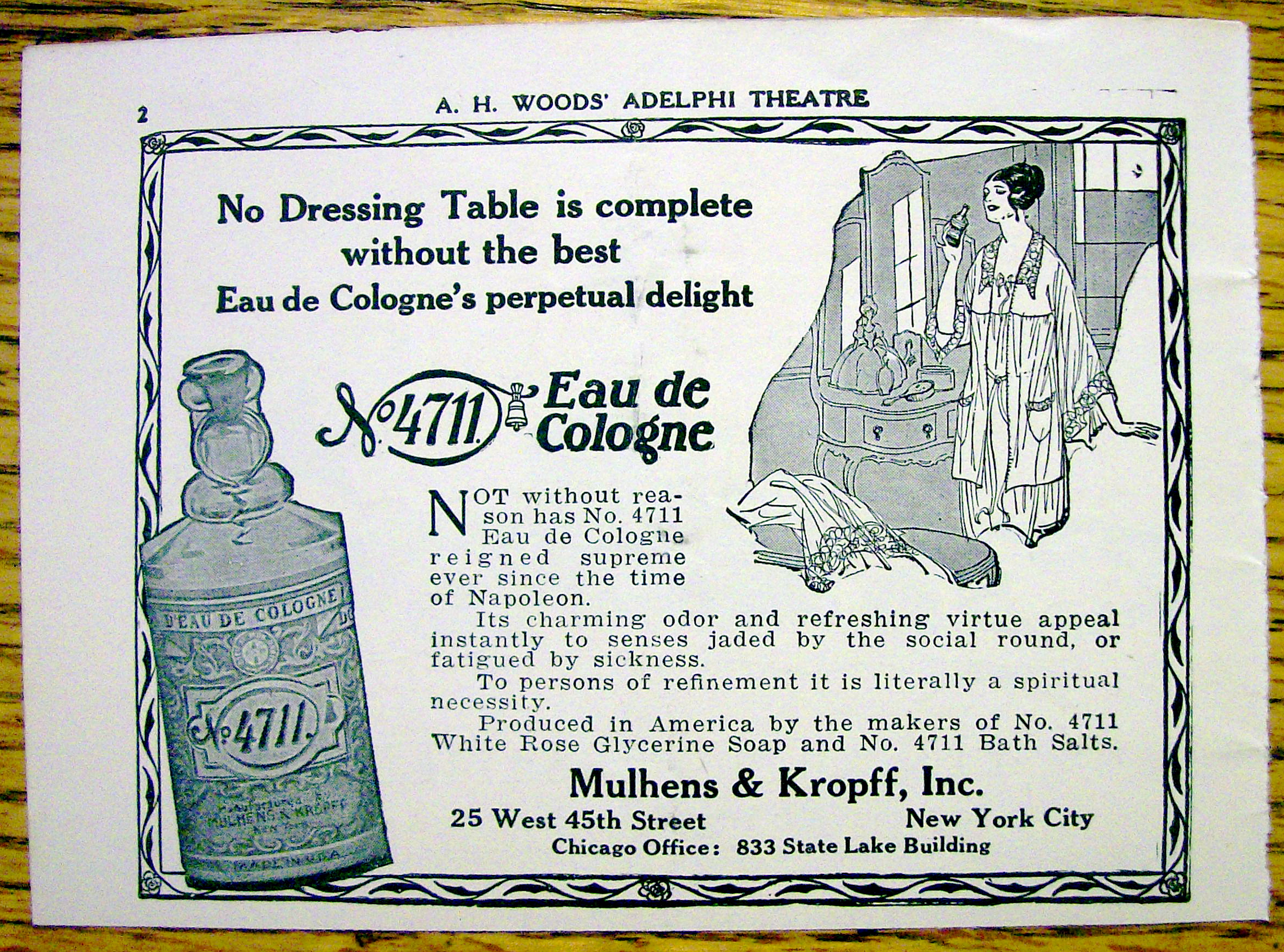1928 No.4711 Eau De Cologne w/ Woman