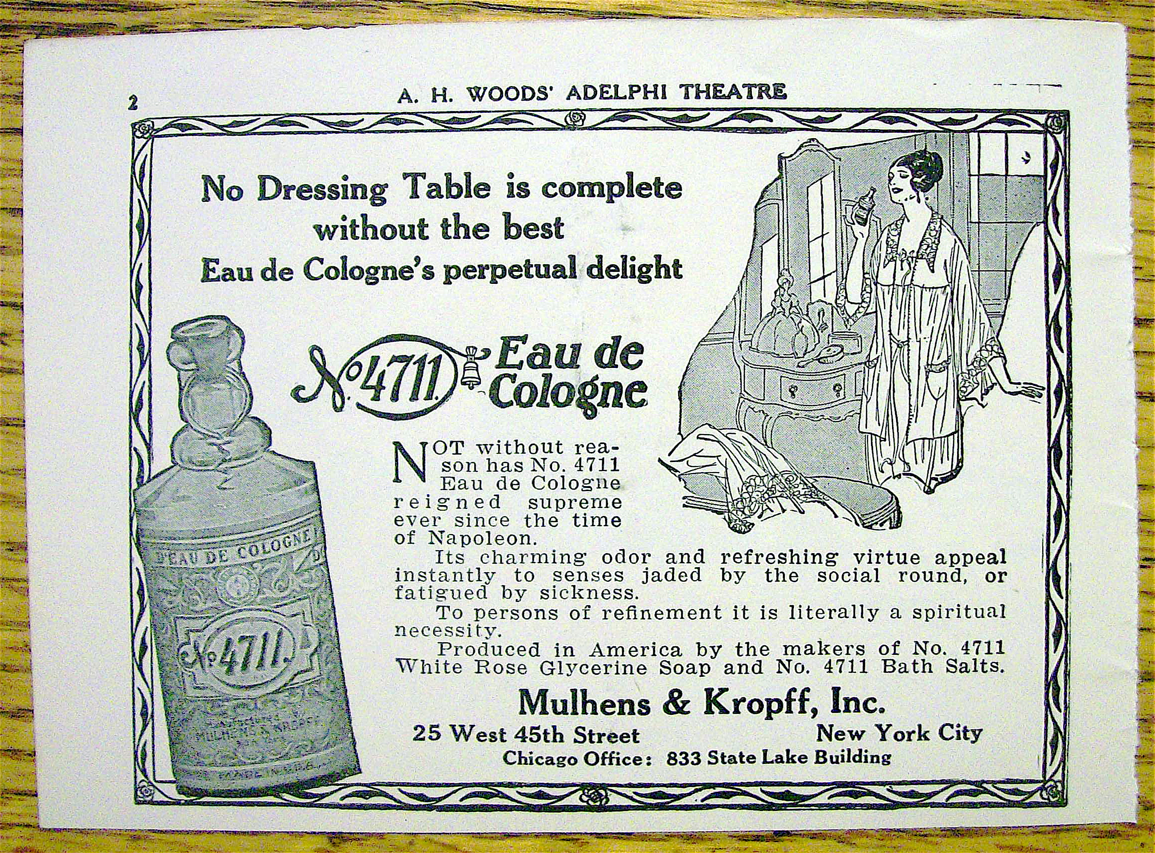 1928 No.4711 Eau De Cologne w/ Woman